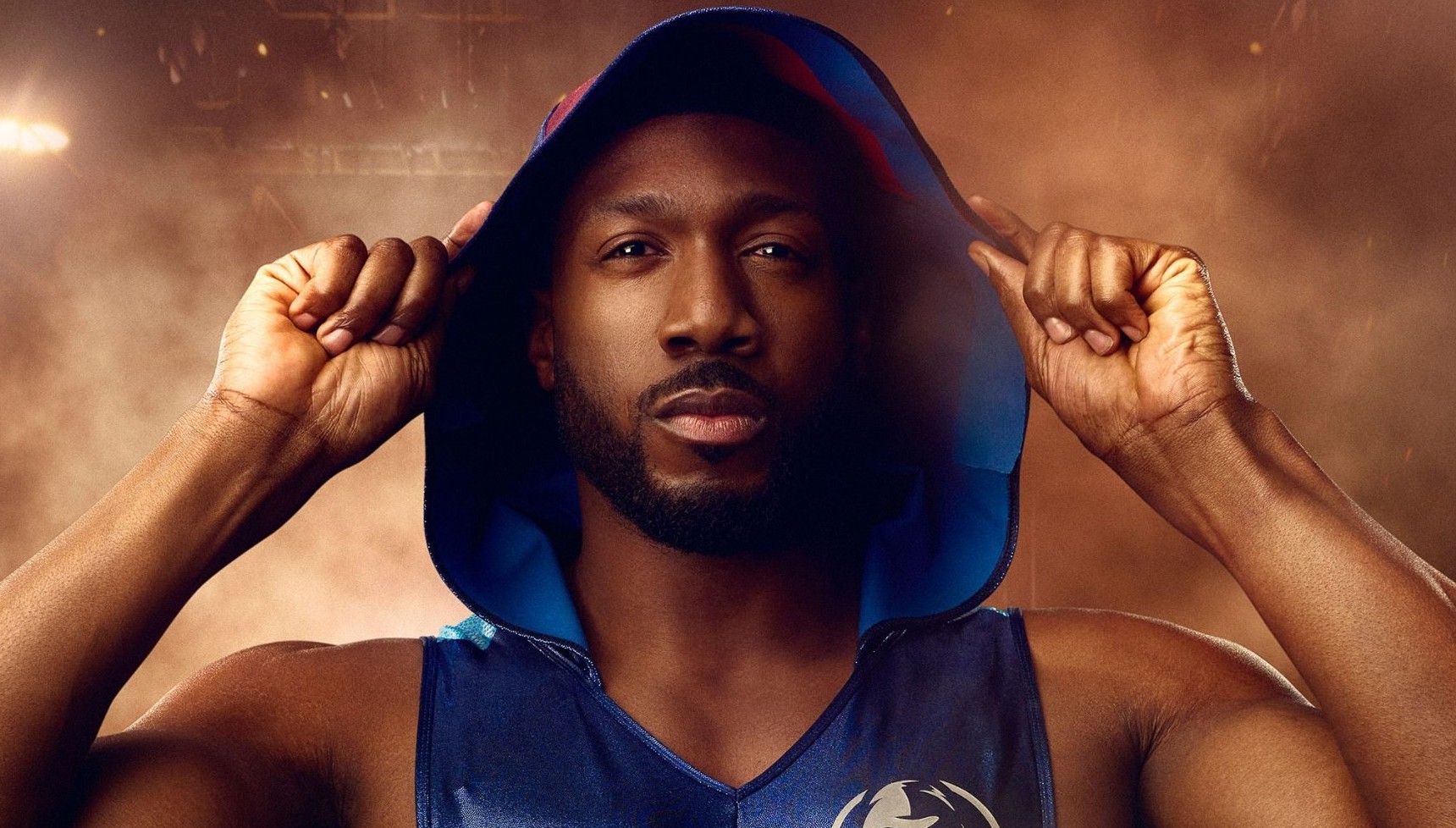 Toby Olubi as the "Phantom" in Gladiators