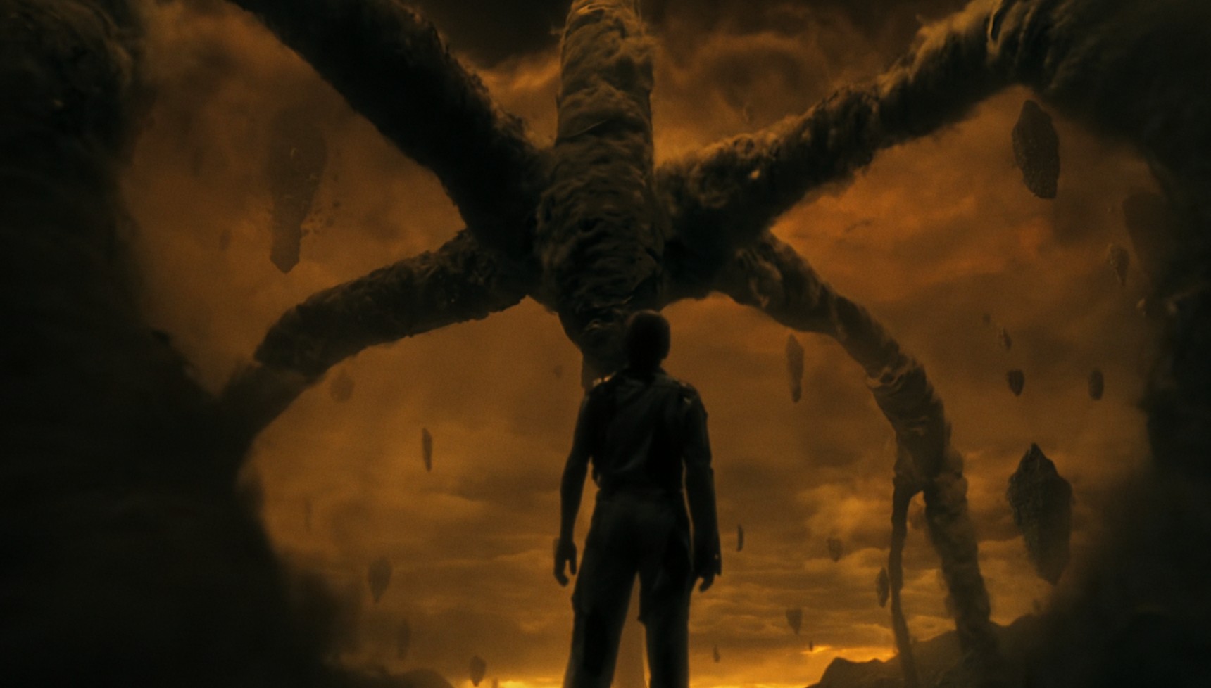 Vecna staring at the Mind Flayer in Stranger Things