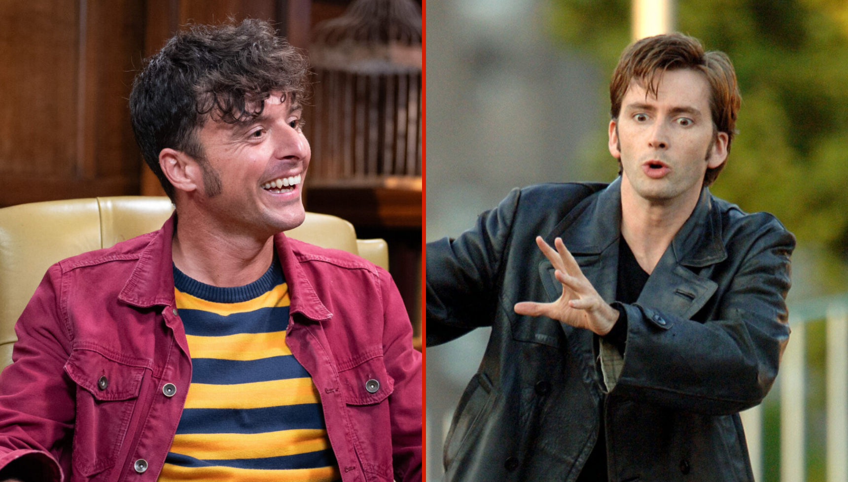 James from The Traitors and his lookalike David Tennant (Credit: BBC/Shutterstock)