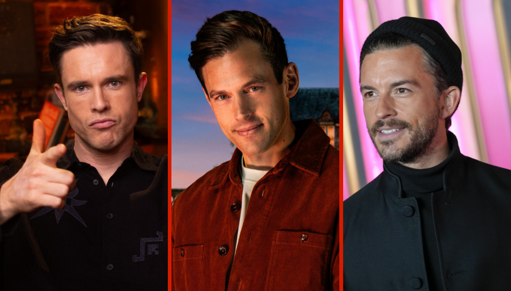 Ed and Jonathan with their 'love child' Sam (Credit: Splash/BBC)