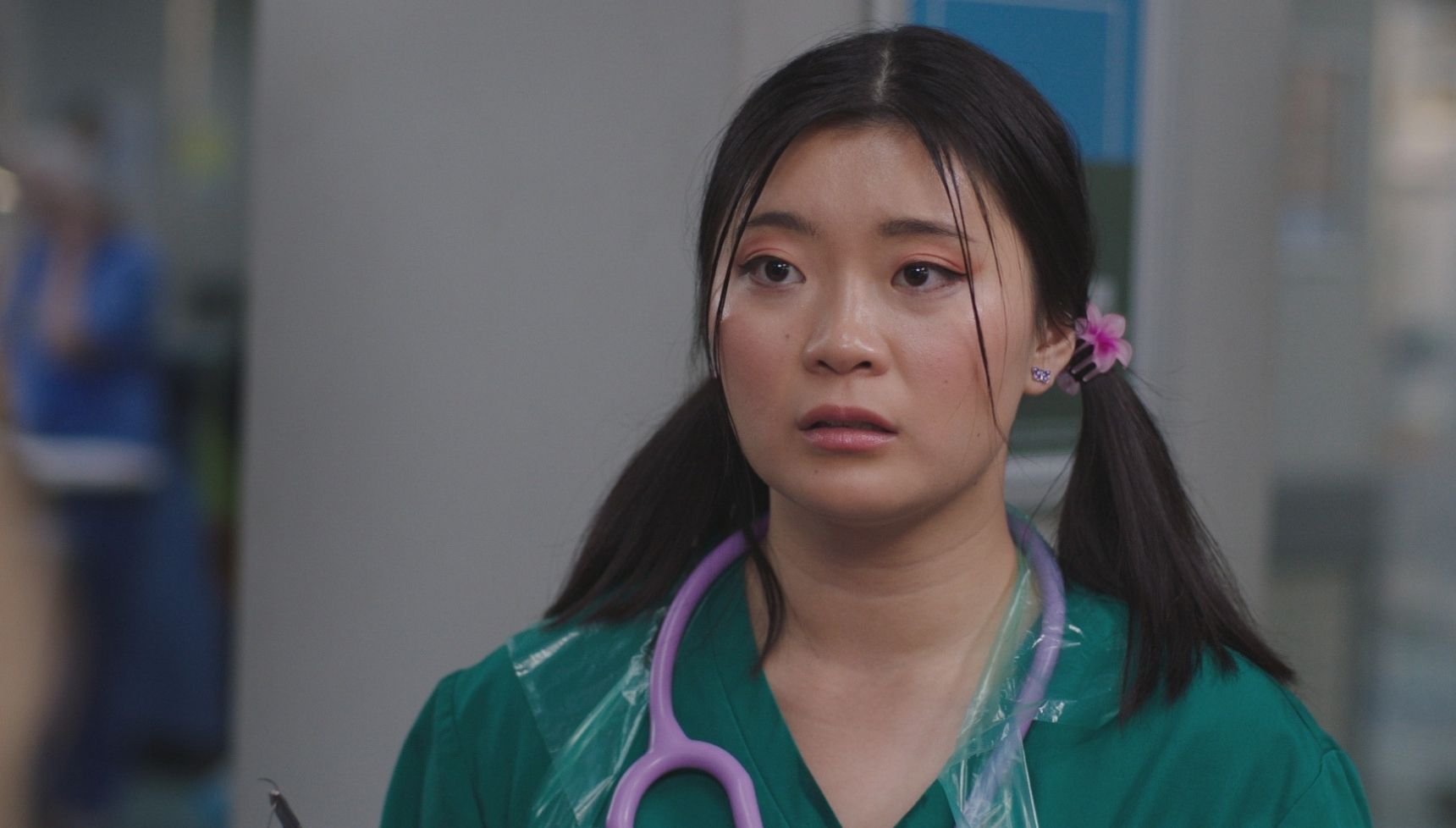 Kim looks worried on her first day in ED 