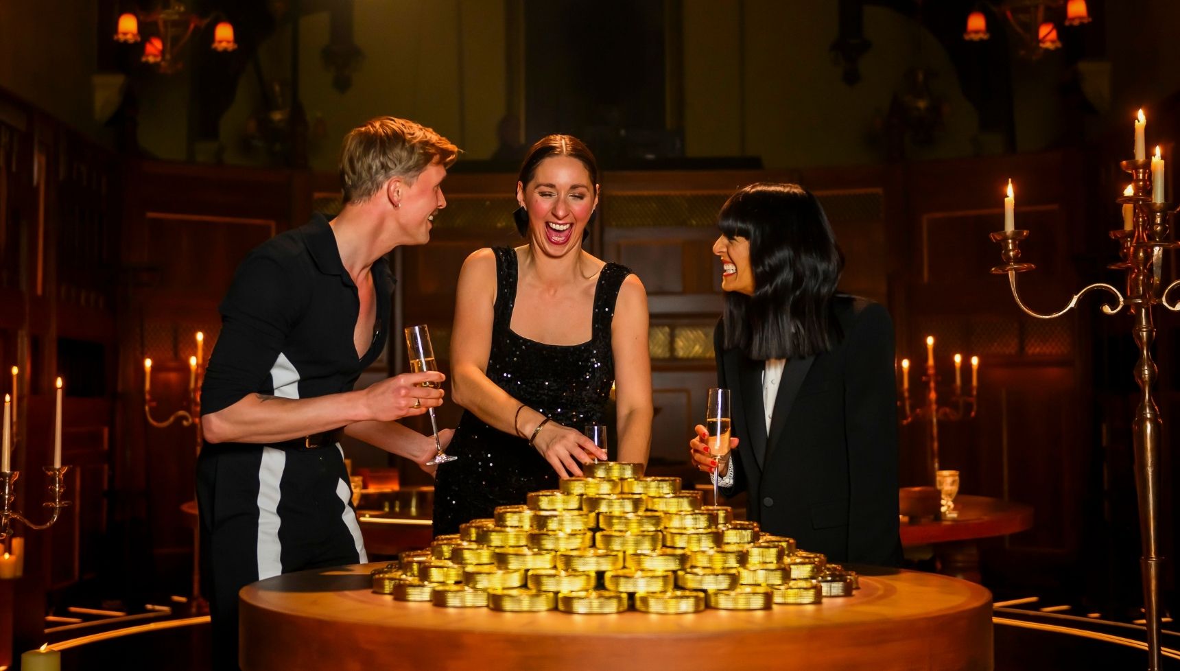 Stephen, Rachel, and Claudia Winkleman