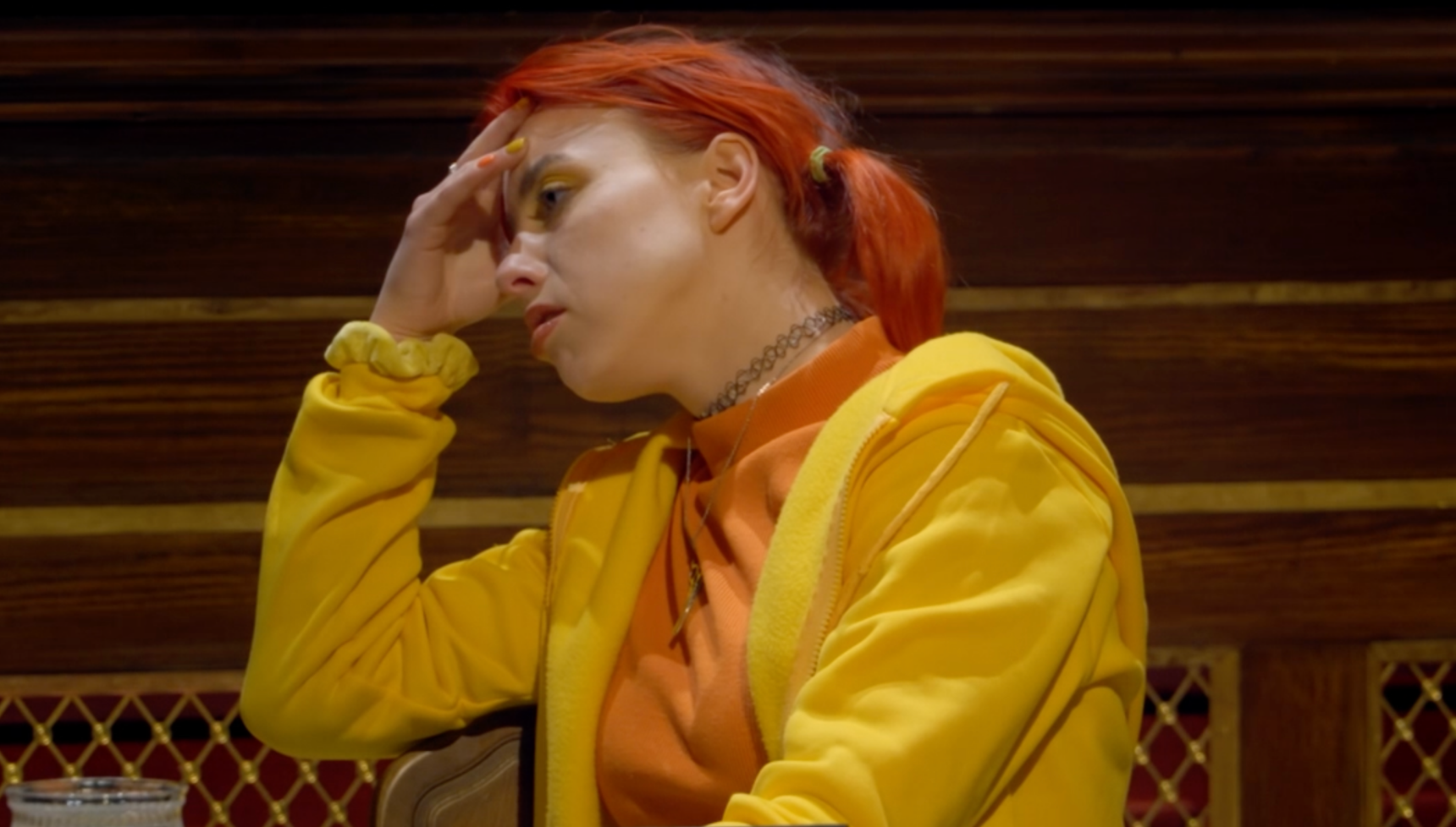 Jessie looking upset on The Traitors