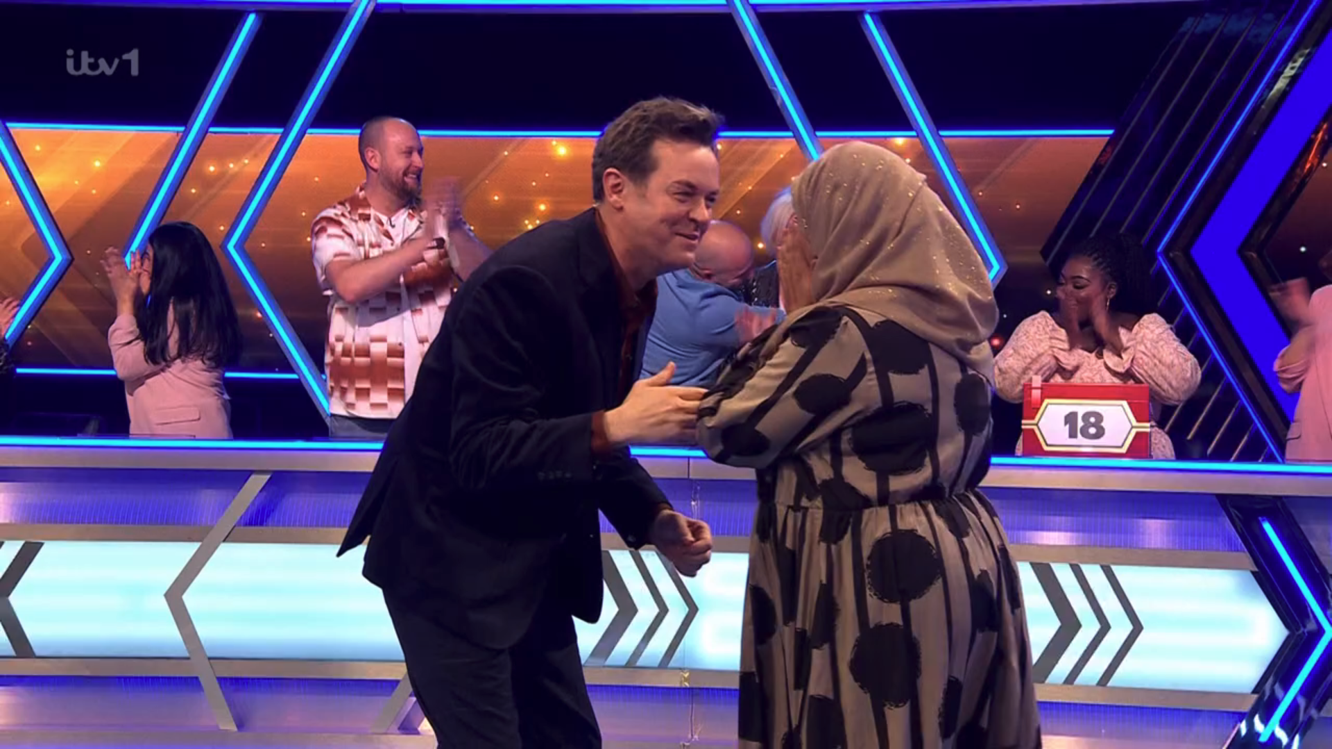 Stephen Mulhern congratulates Asiya