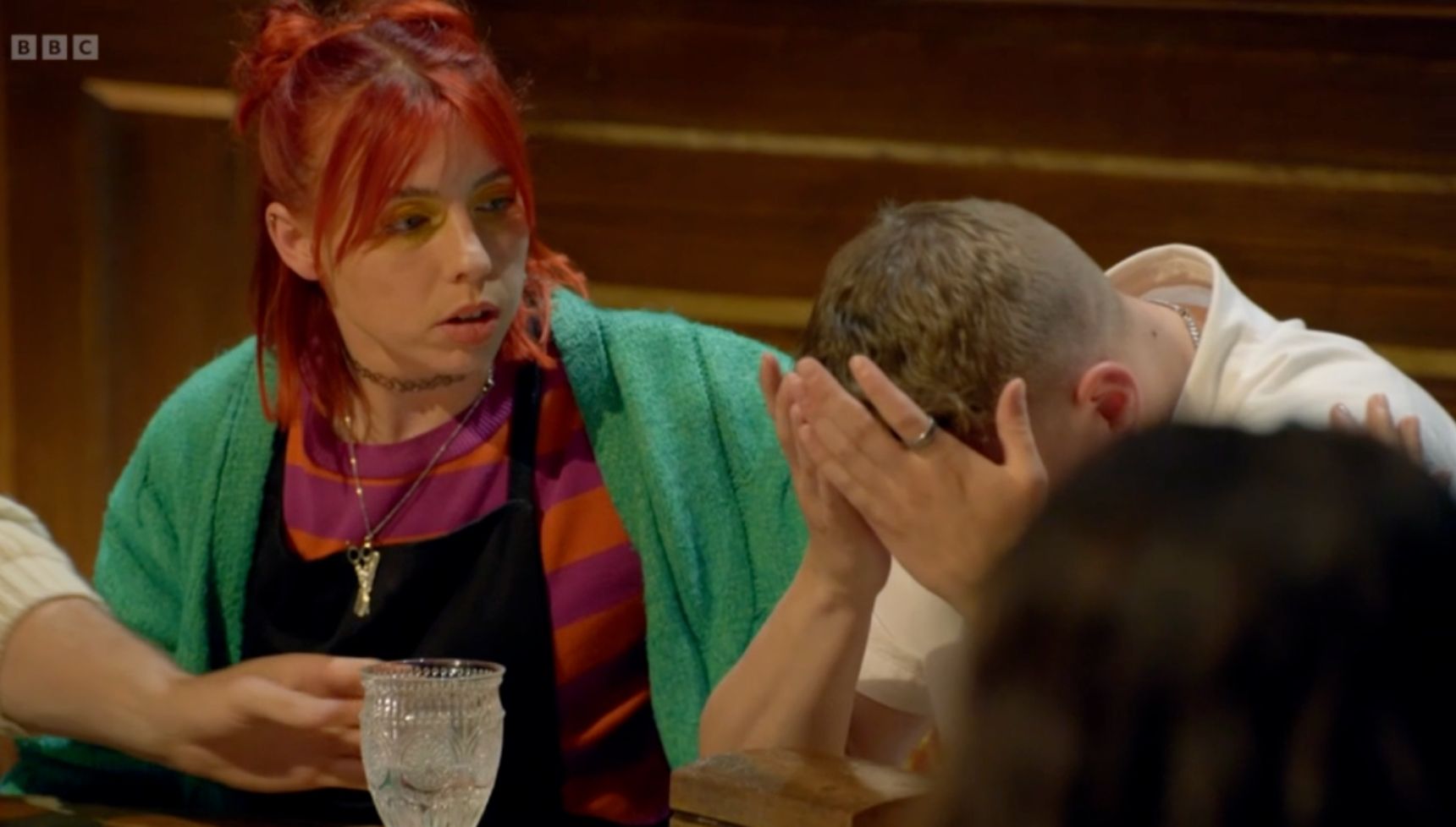 Reece comforted on The Traitors