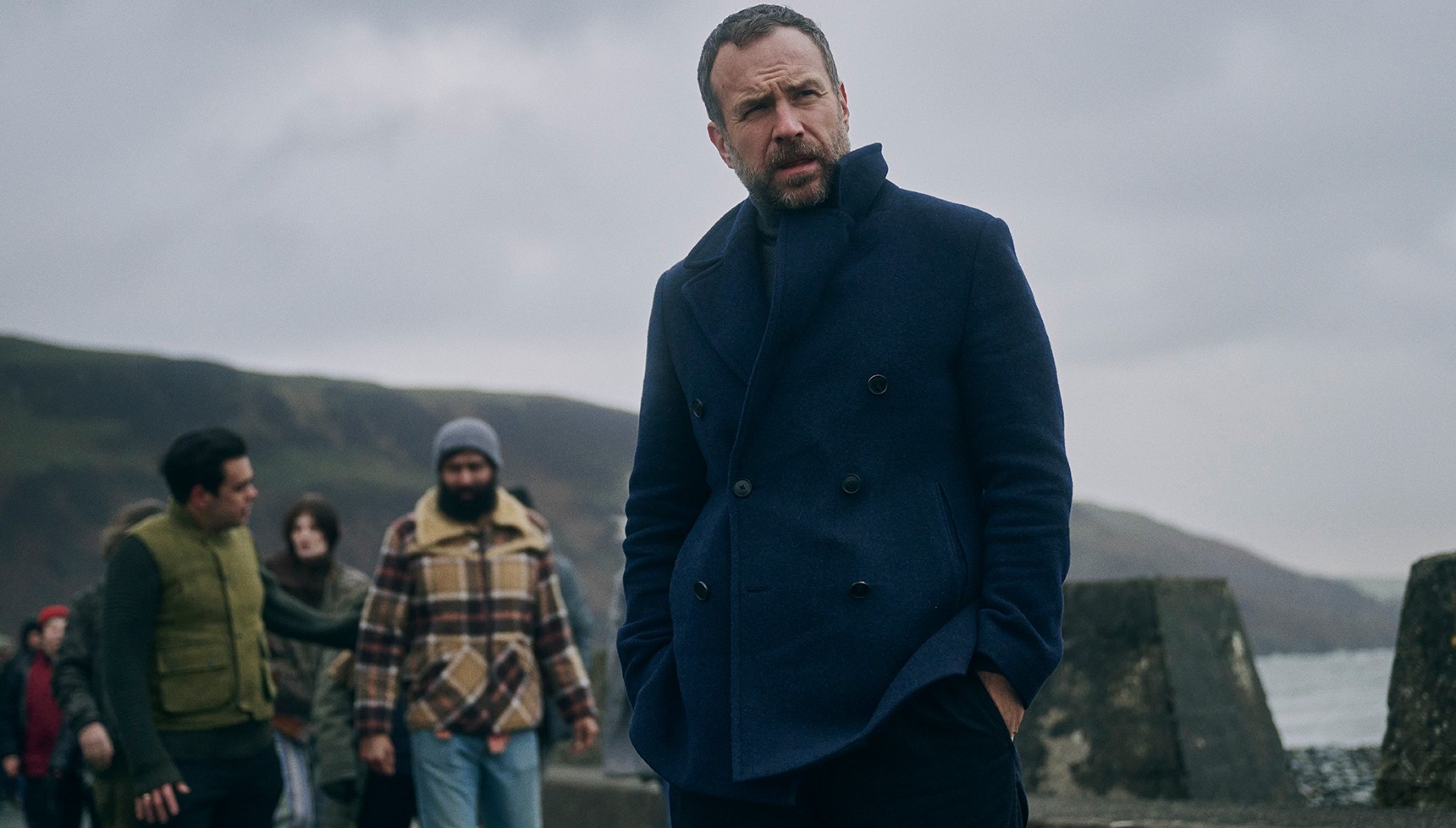 Rafe Spall as DI Eric Bull in Under Salt Marsh