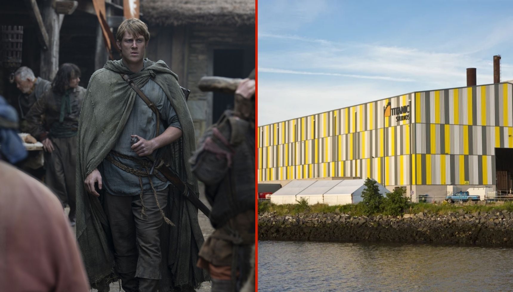 Ser Duncan the Tall walking in Ashford Meadows and a photo of Titanic Studios