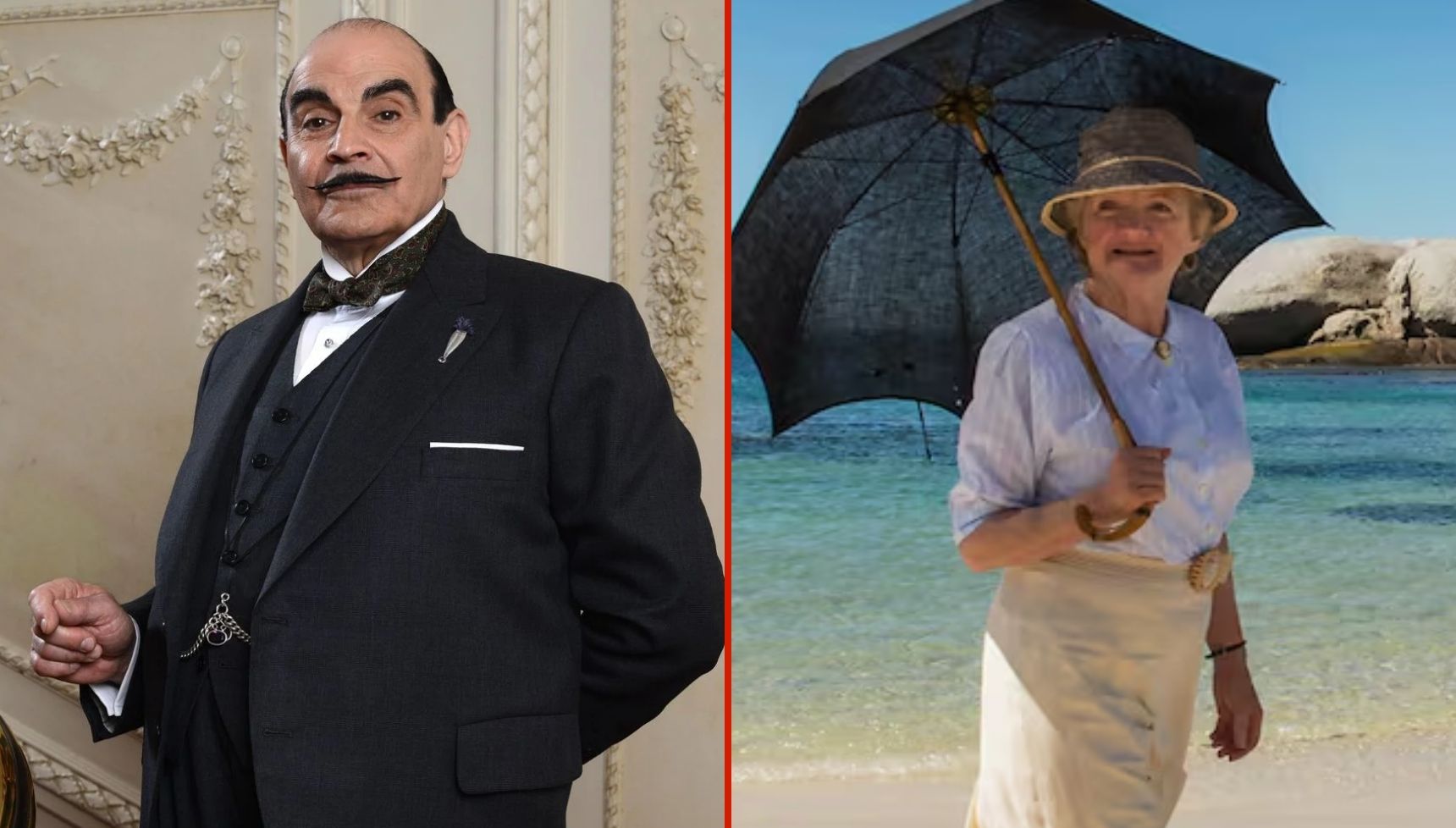 David Suchet as Poirot and Julia McKenzie as Miss Marple 