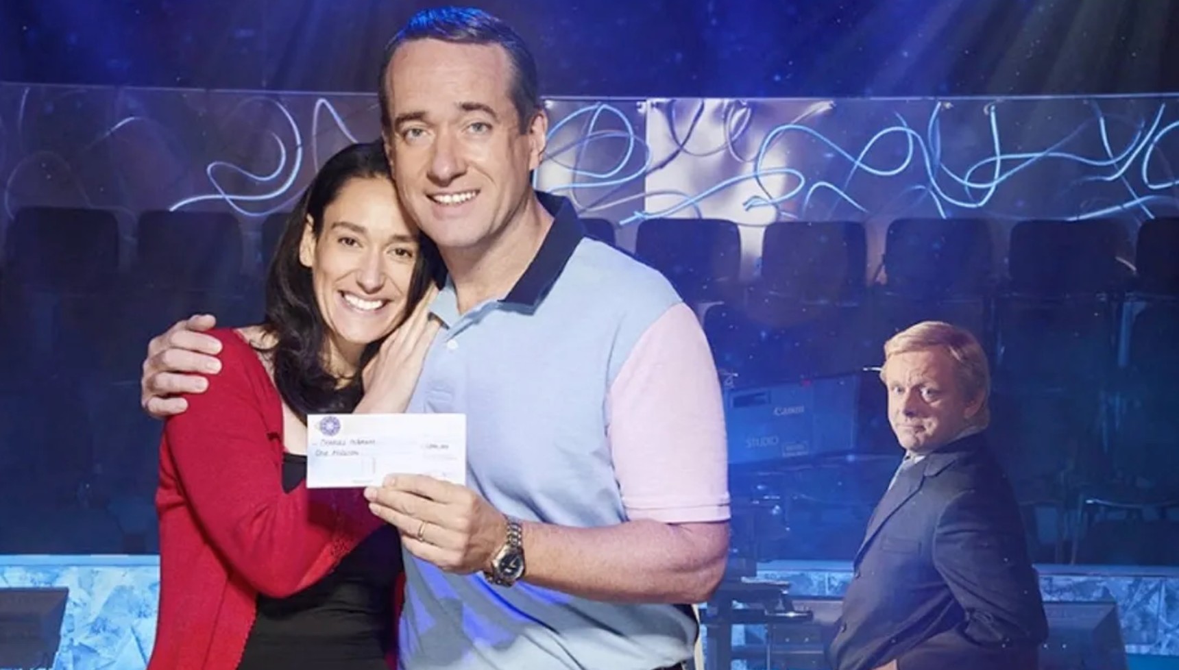 Sian Clifford, Matthew Macfadyen, and Michael Sheen in ITV's Quiz