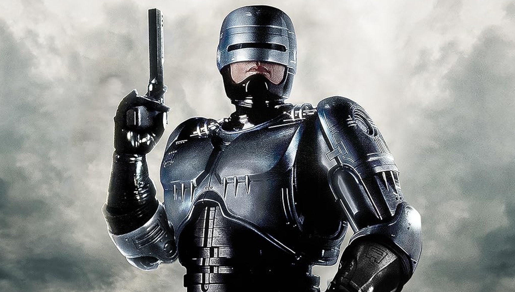 RoboCop holding a gun