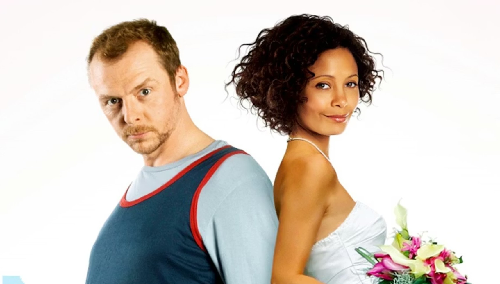 Simon Pegg and Thandiwe Newton on a poster for Run Fatboy Run