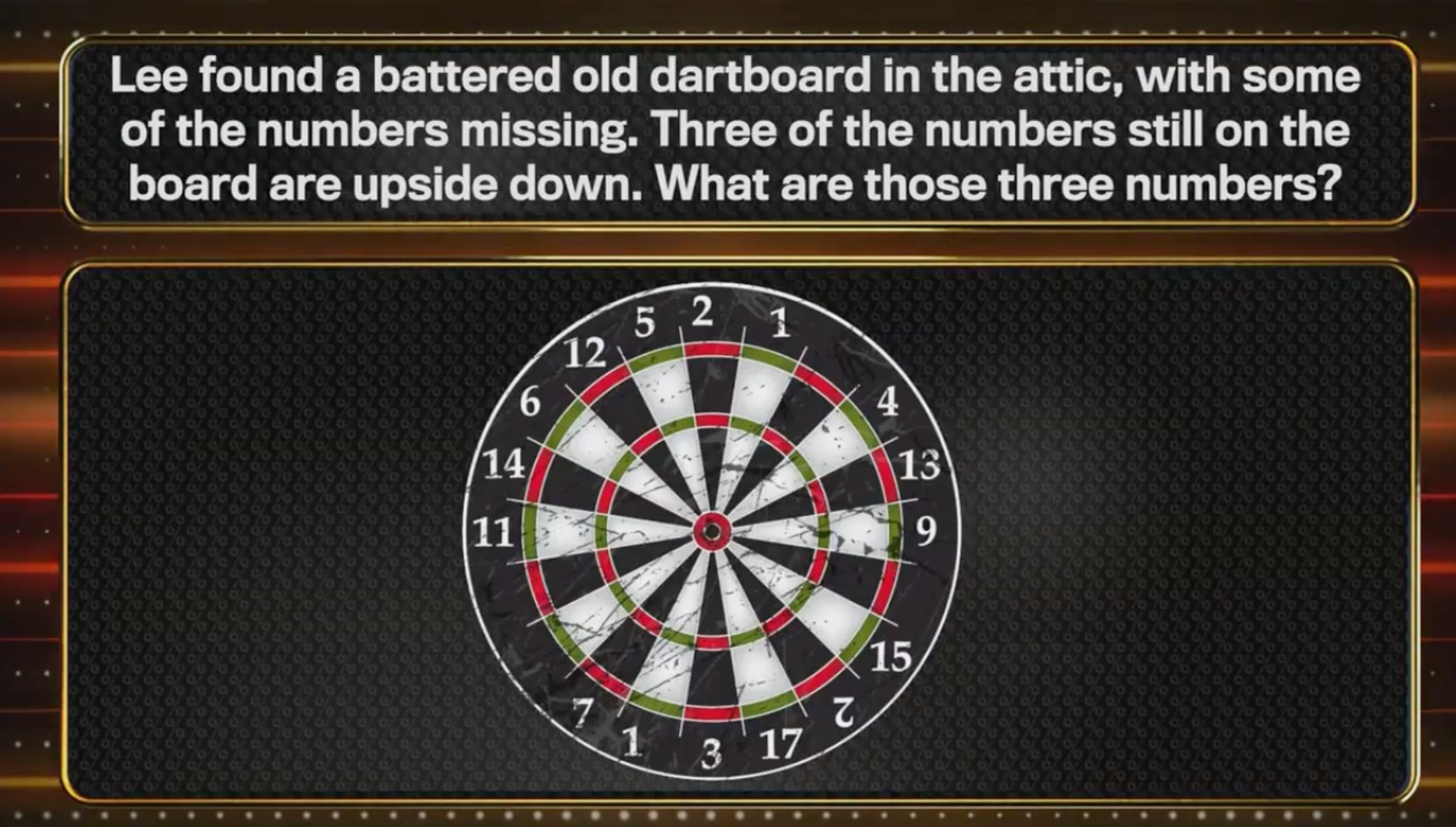 A darts question on The 1% Club