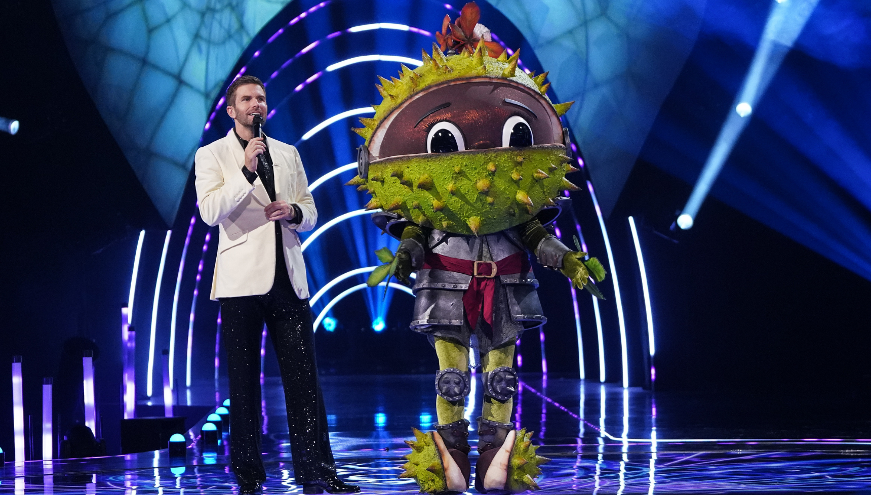 Conkers and Joel Dommett on The Masked Singer