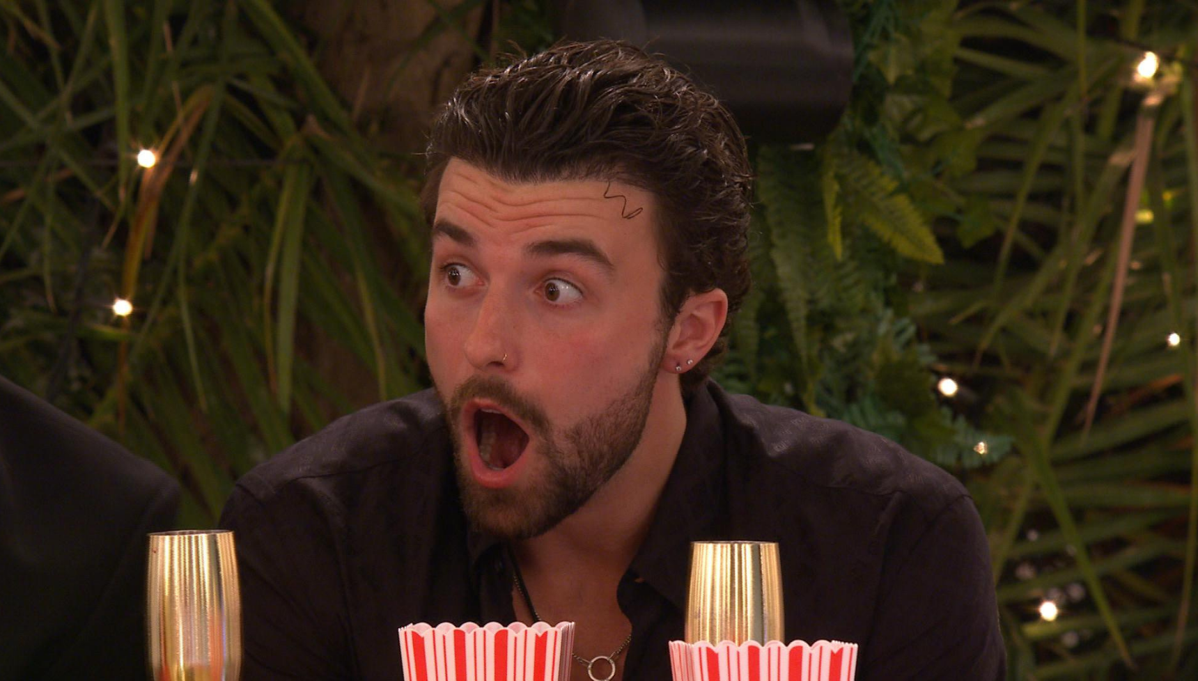 Zac looking shocked on Love Island