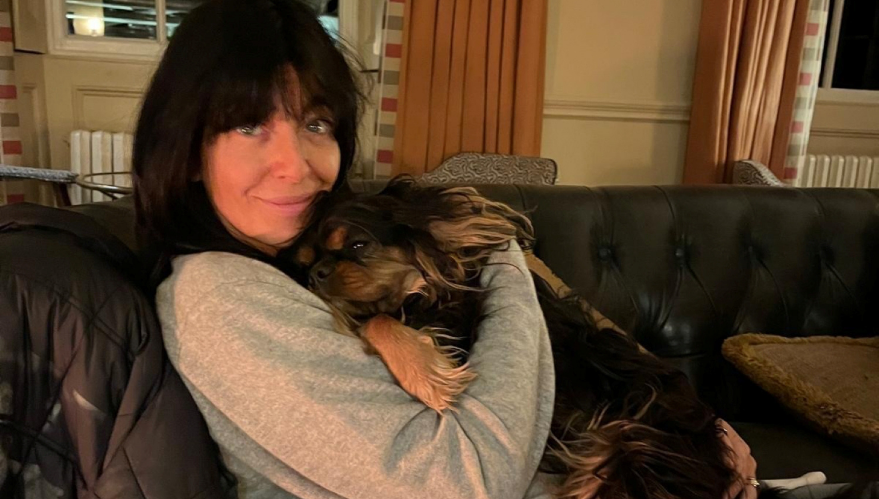 Claudia Winkleman with her dog