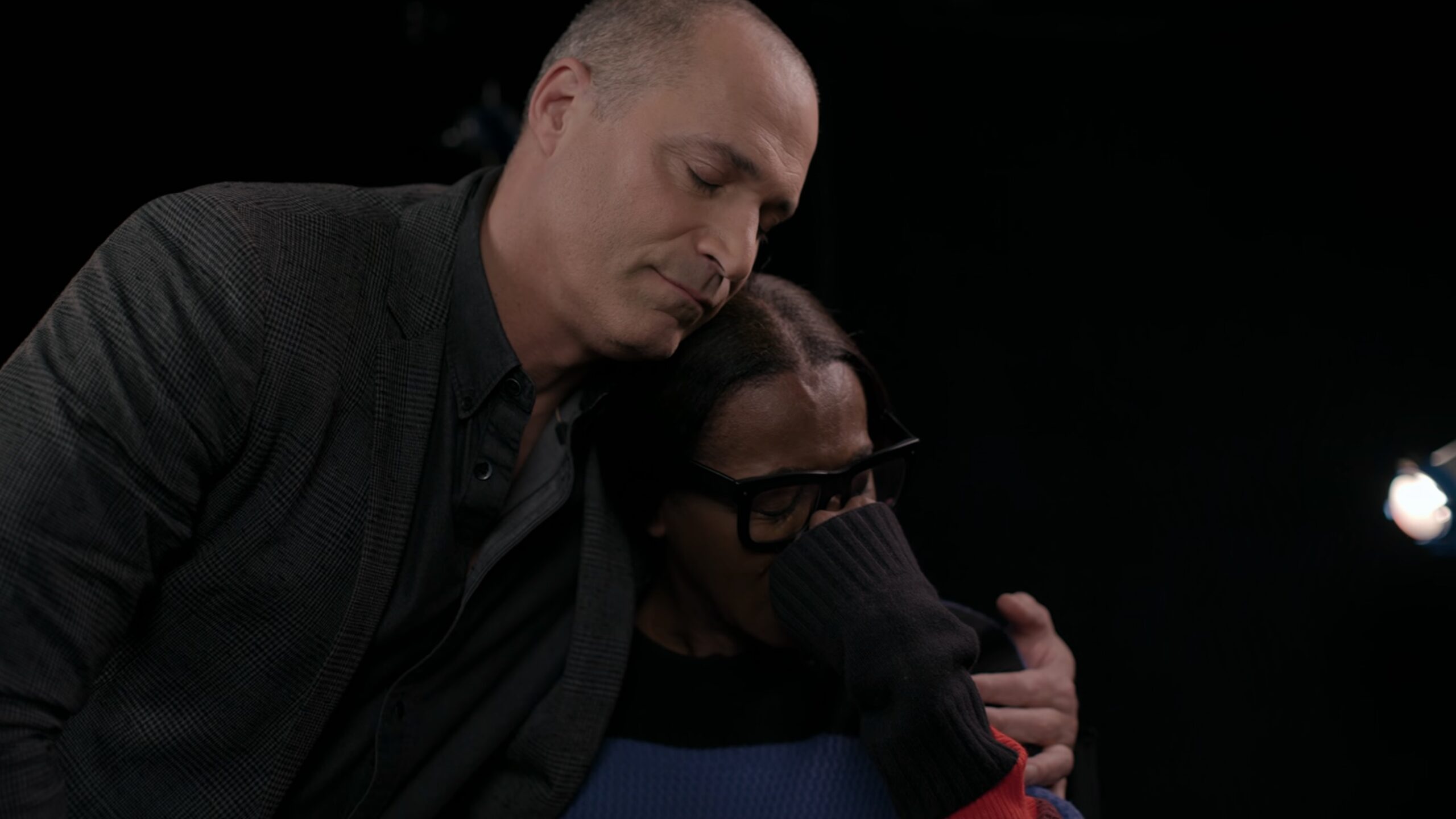 Nigel Barker hugging Miss Jay Alexander