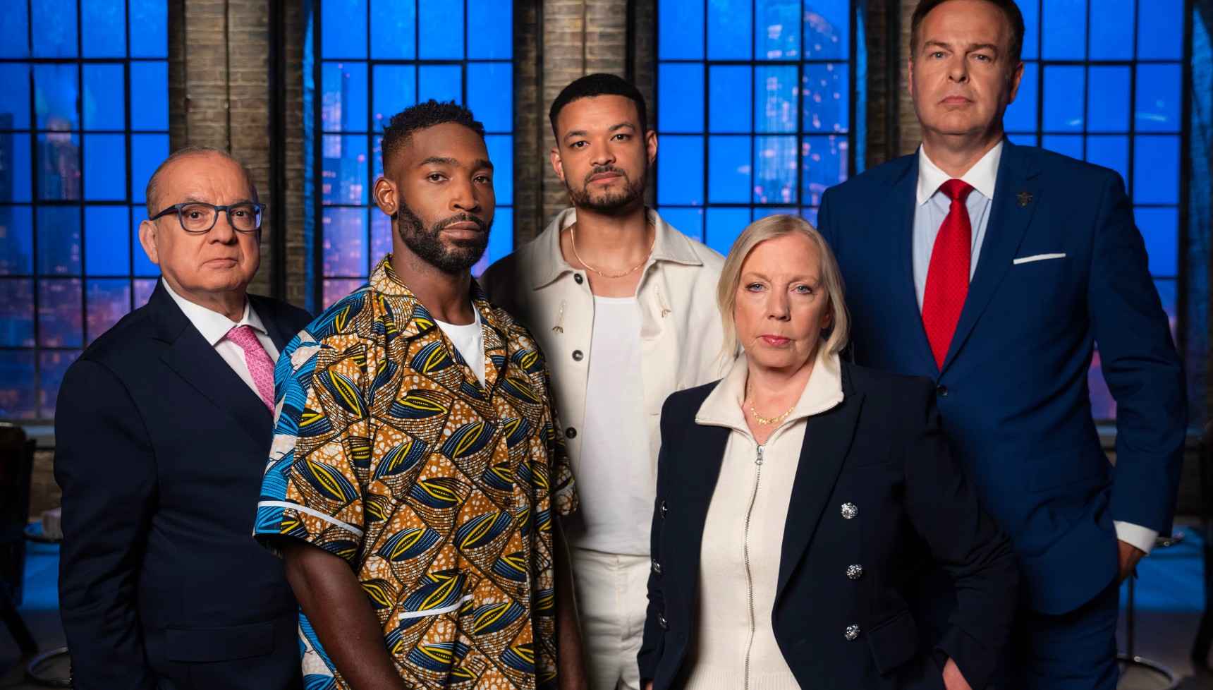 Tinie Tempah with other Dragons on Dragons' Den