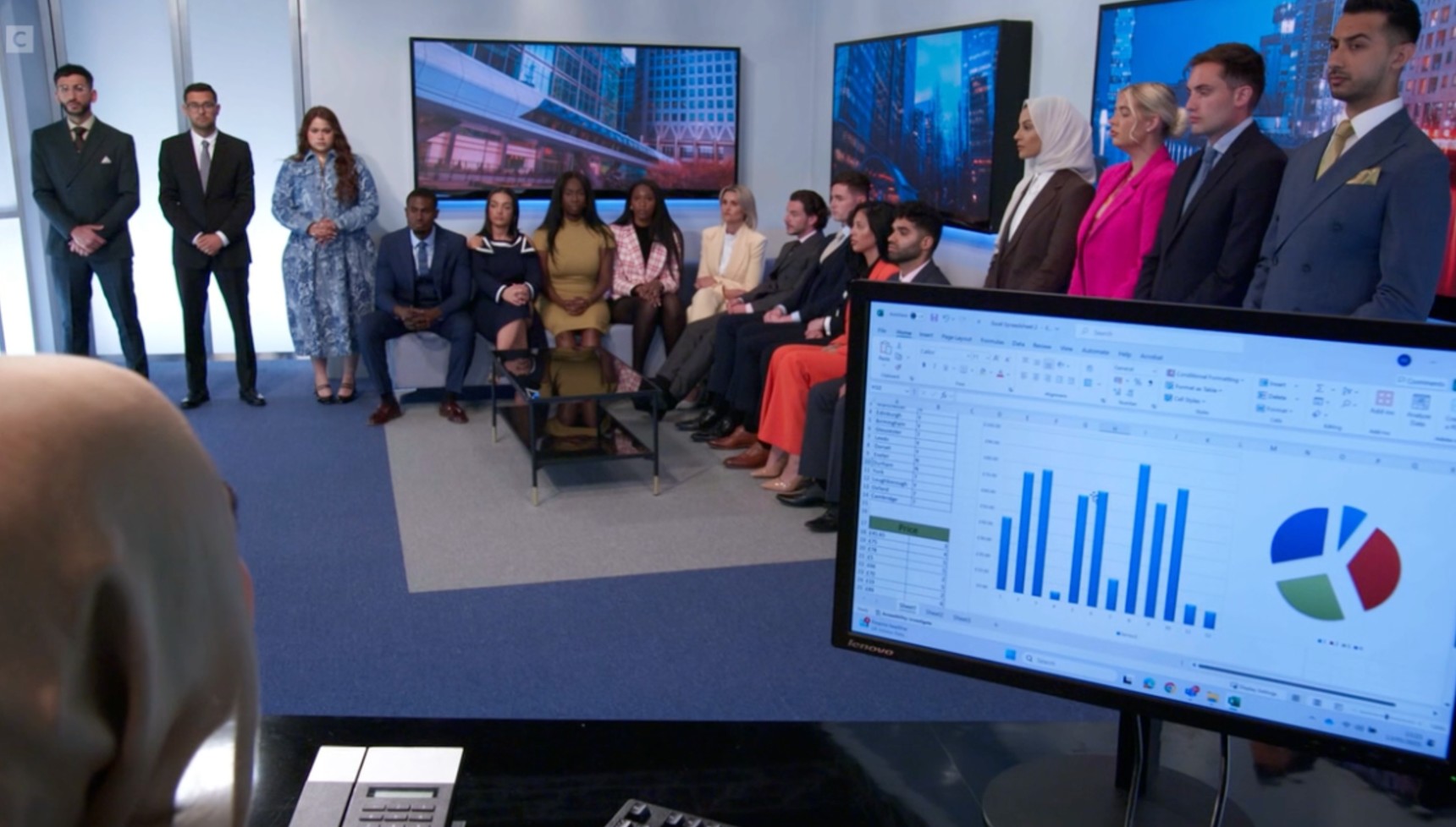 The Apprentice candidates in the boardroom