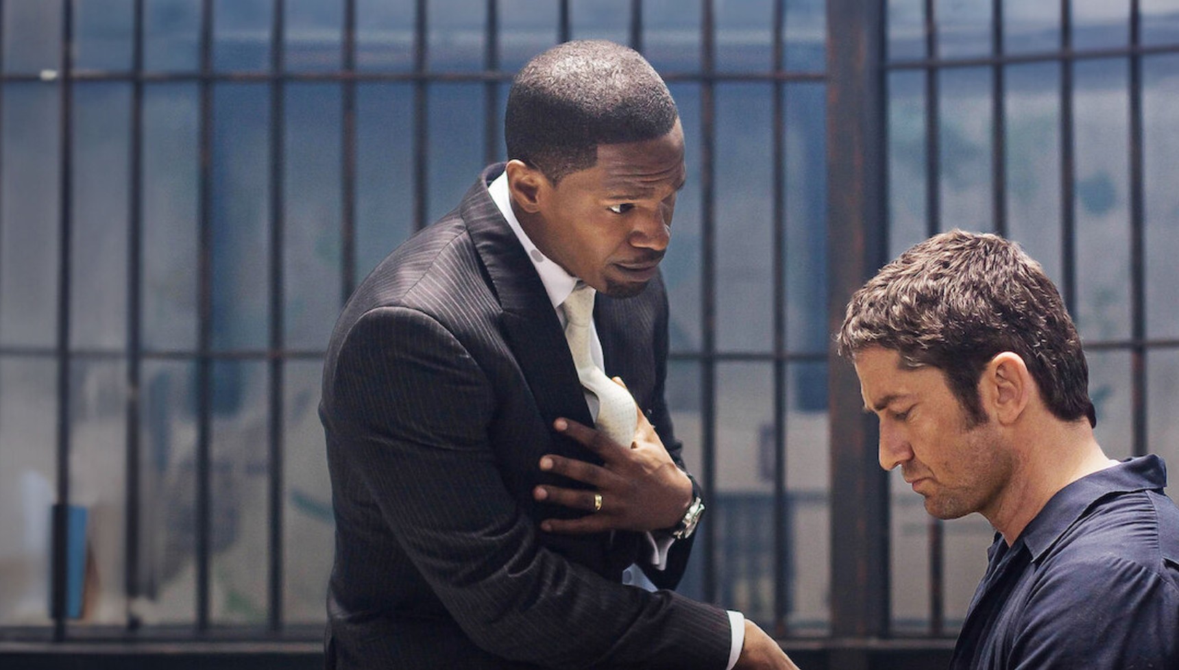 Jamie Foxx and Gerard Butler in Law Abiding Citizen