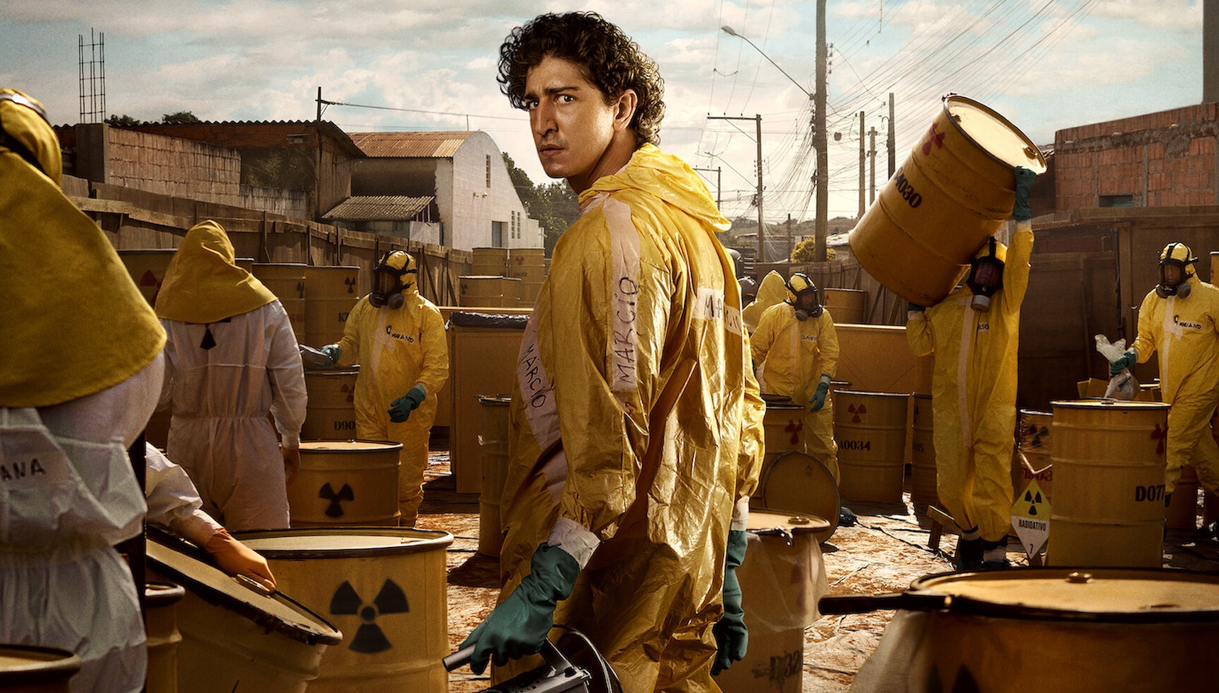 Johnny Massaro in a hazmat suit in Radioactive Emergency