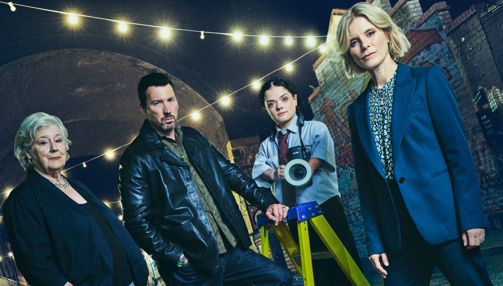Emilia Fox (Dr. Nikki Alexander), David Caves (Jack Hodgson), Maggie Steed (Harriet Maven), and Francesca Mills (Kit Brooks) in Silent Witness series 29
