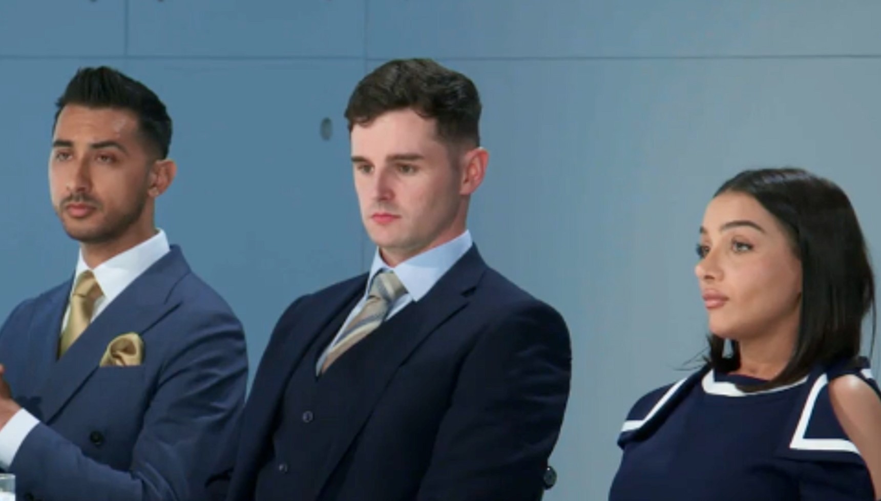 Rajan, Conor, and Roxanne in The Apprentice series 20