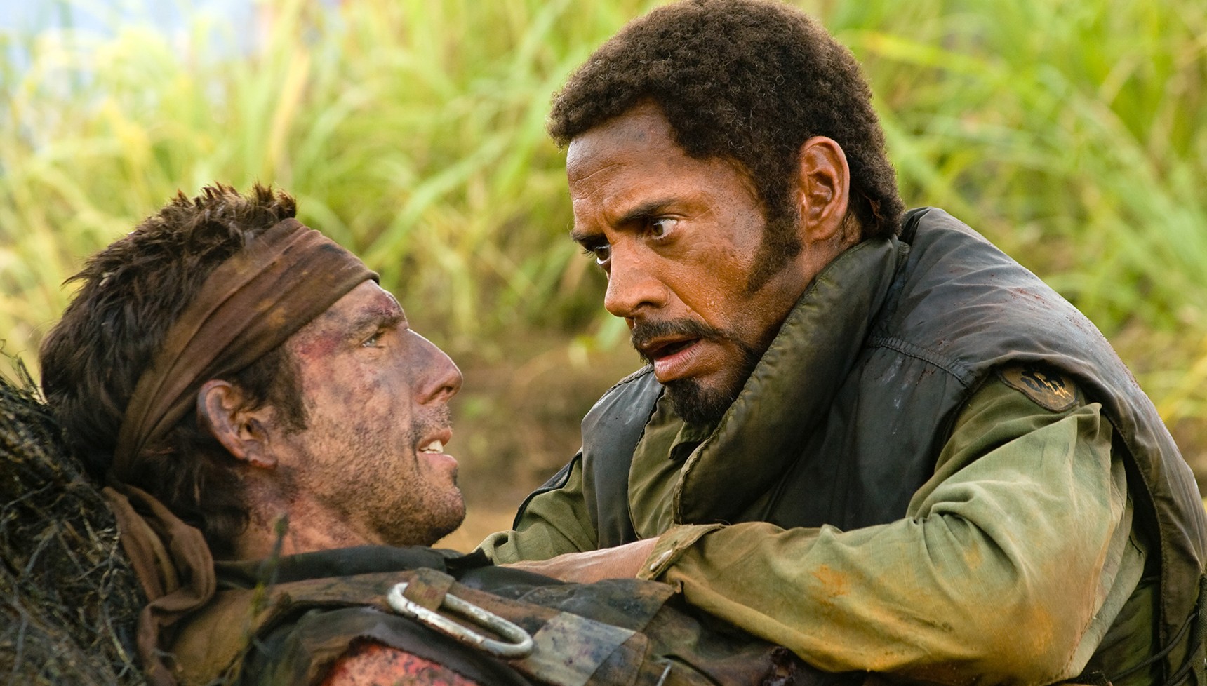 Ben Stiller and Robert Downey Jr. in Tropic Thunder
