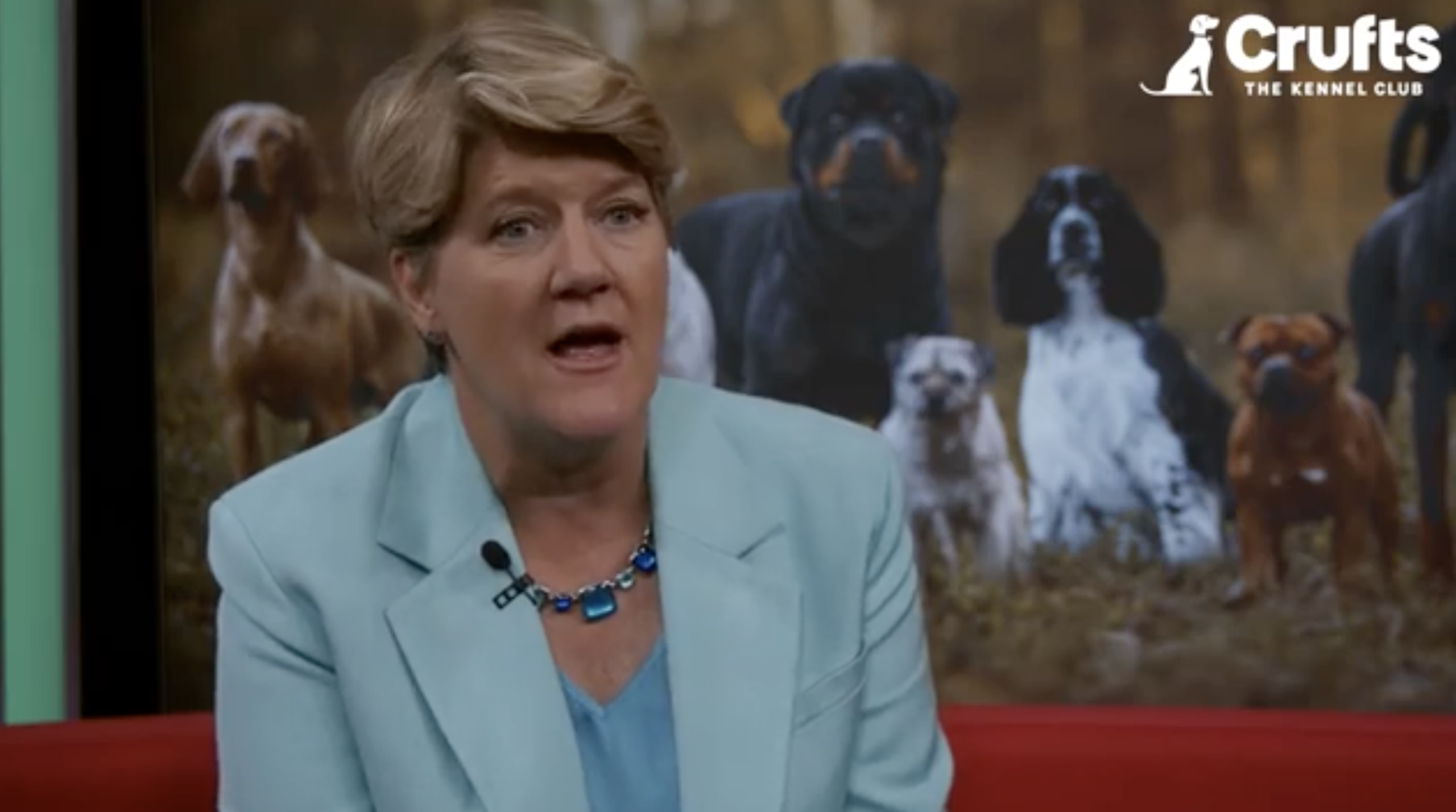 Clare Balding presenting Crufts dog show 