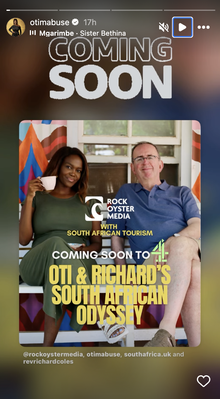 Oti Mabuse Instagram Story sharing TV news 