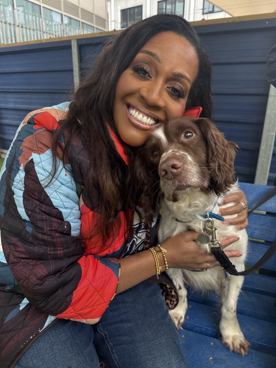 Alison Hammond with a dog 