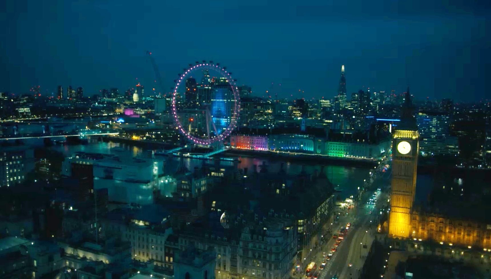 London at night as seen in The Capture series 3
