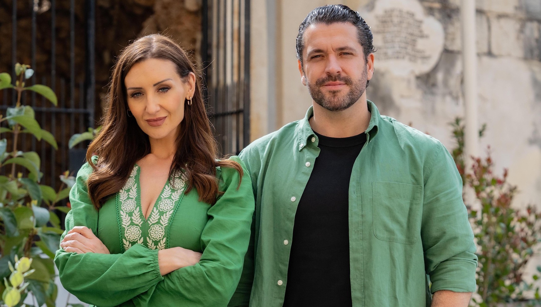 Catherine Tyldesley and Shayne Ward as Kate Woods and Jack Grayling