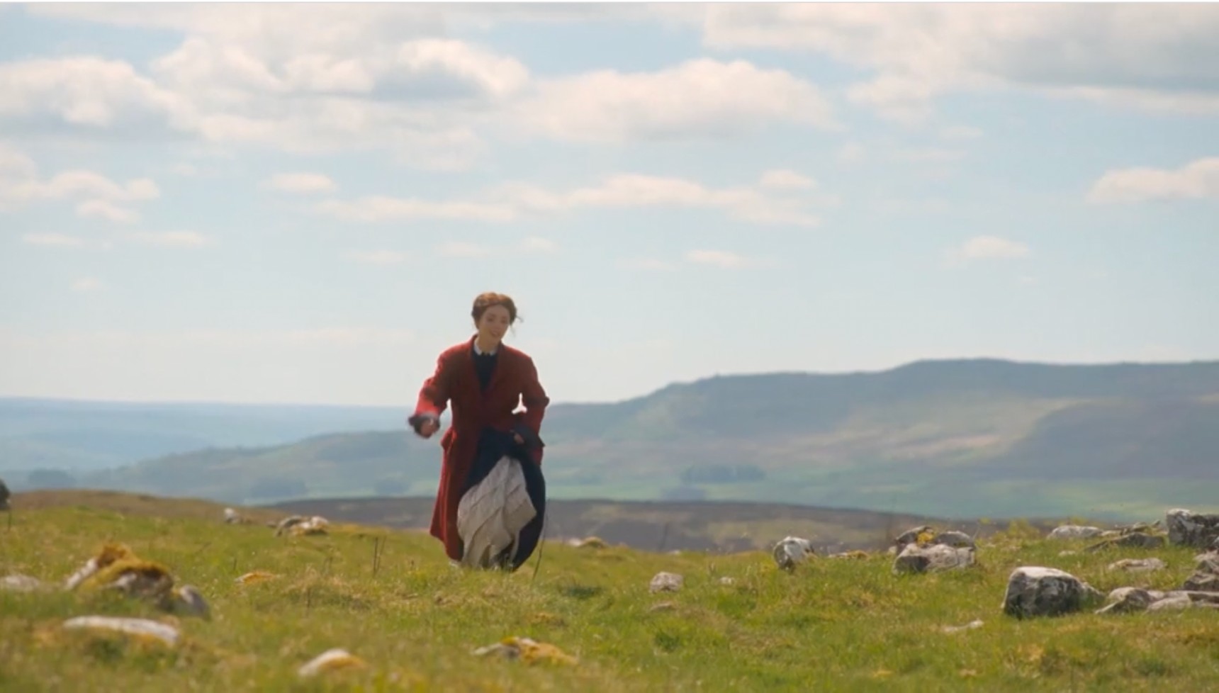 Emma Harte frolicking on the Yorkshire Moors