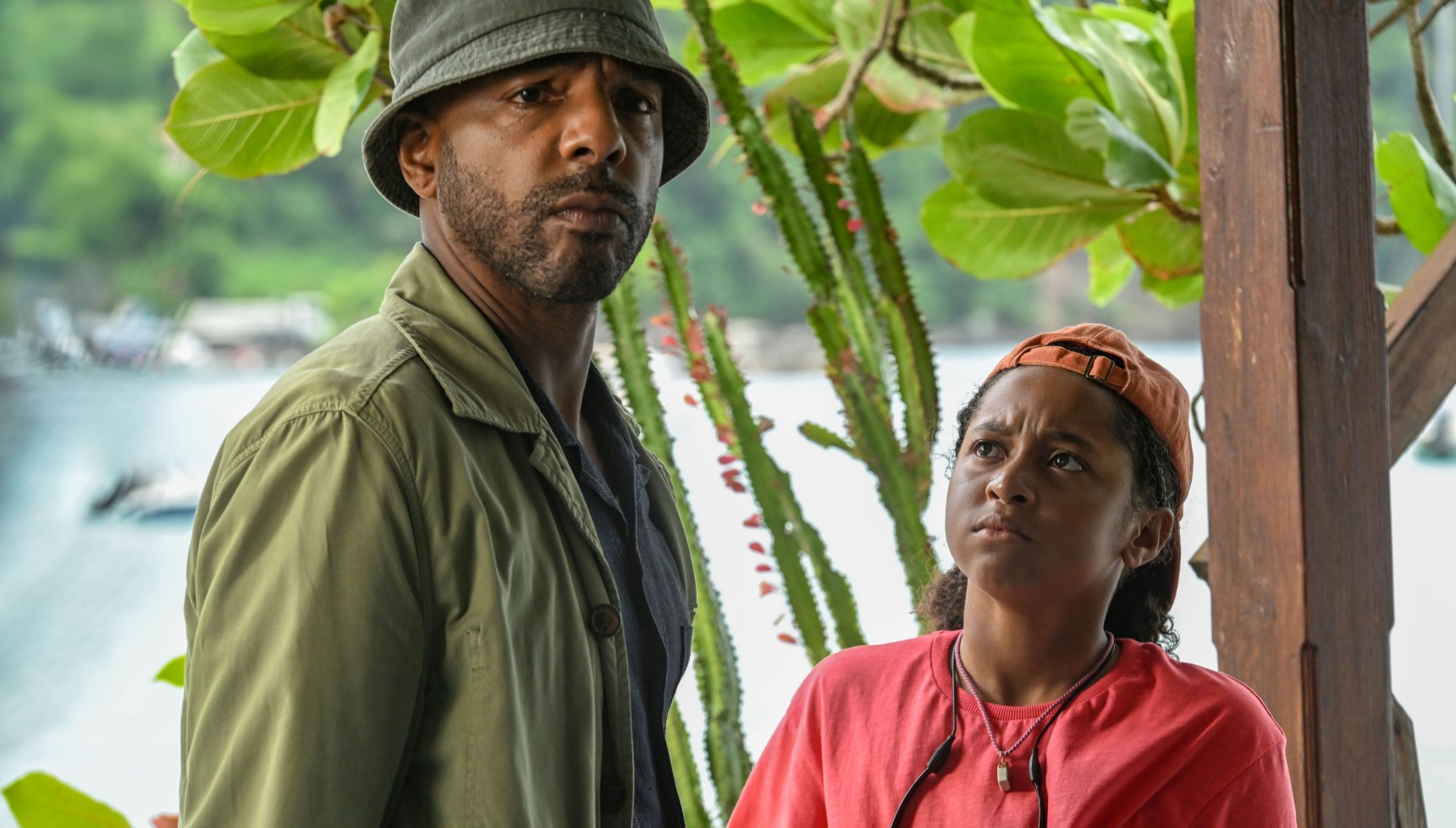 Mervin Wilson with his niece in Death in Paradise