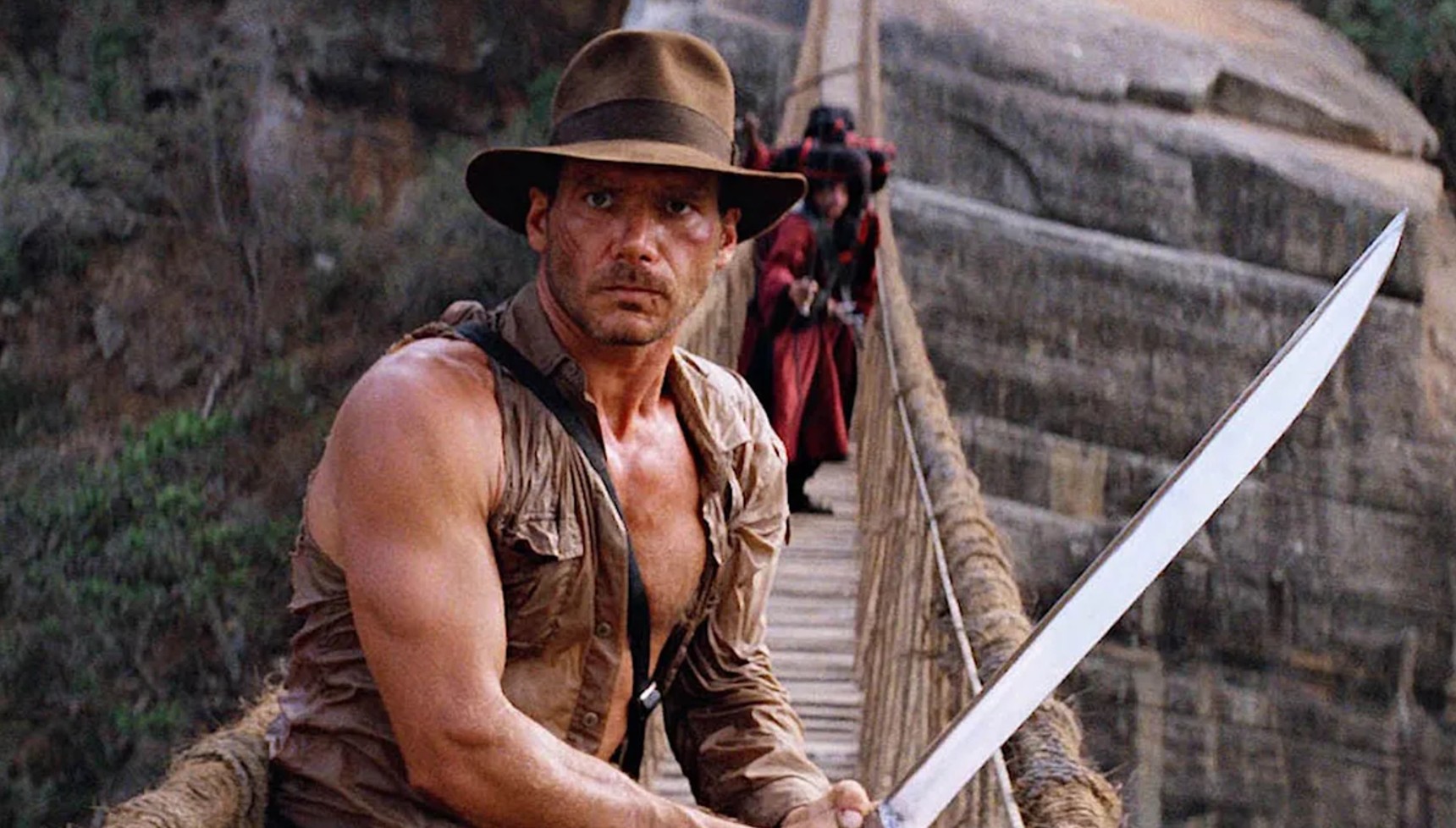 Indiana Jones holding a sword