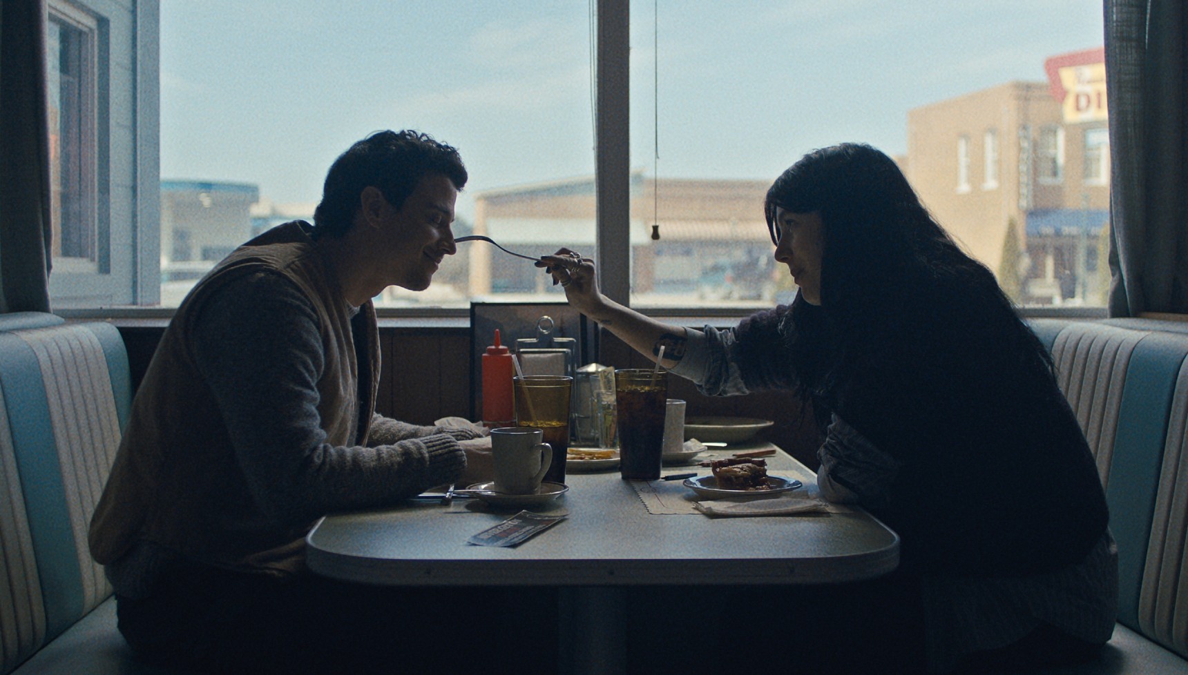 Rachel and Nicky at Ricky's diner in Something Very Bad Is Going to Happen