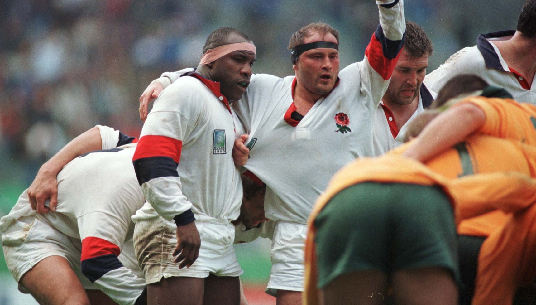 Victor Ubogu and Brian Moore at the 1995 Rugby World Cup
