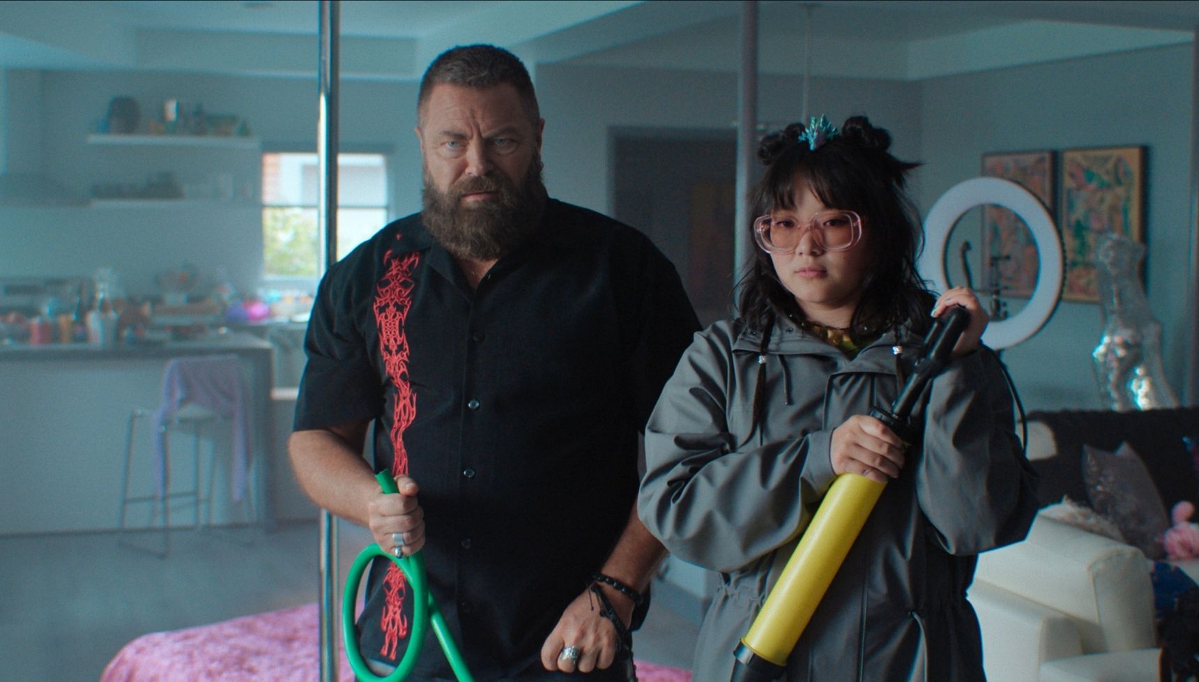 Nick Offerman and Thaddea Graham 