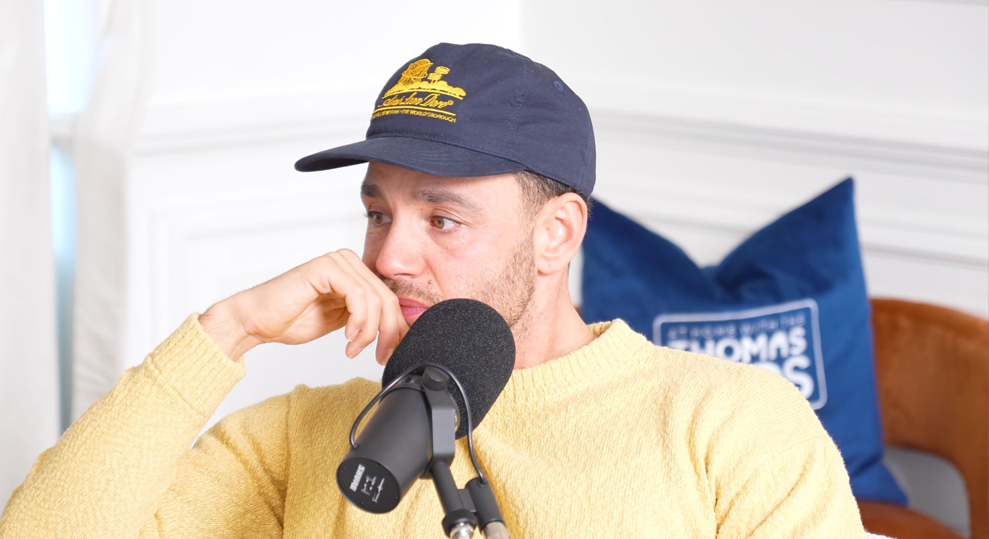 Adam Thomas crying on the podcast