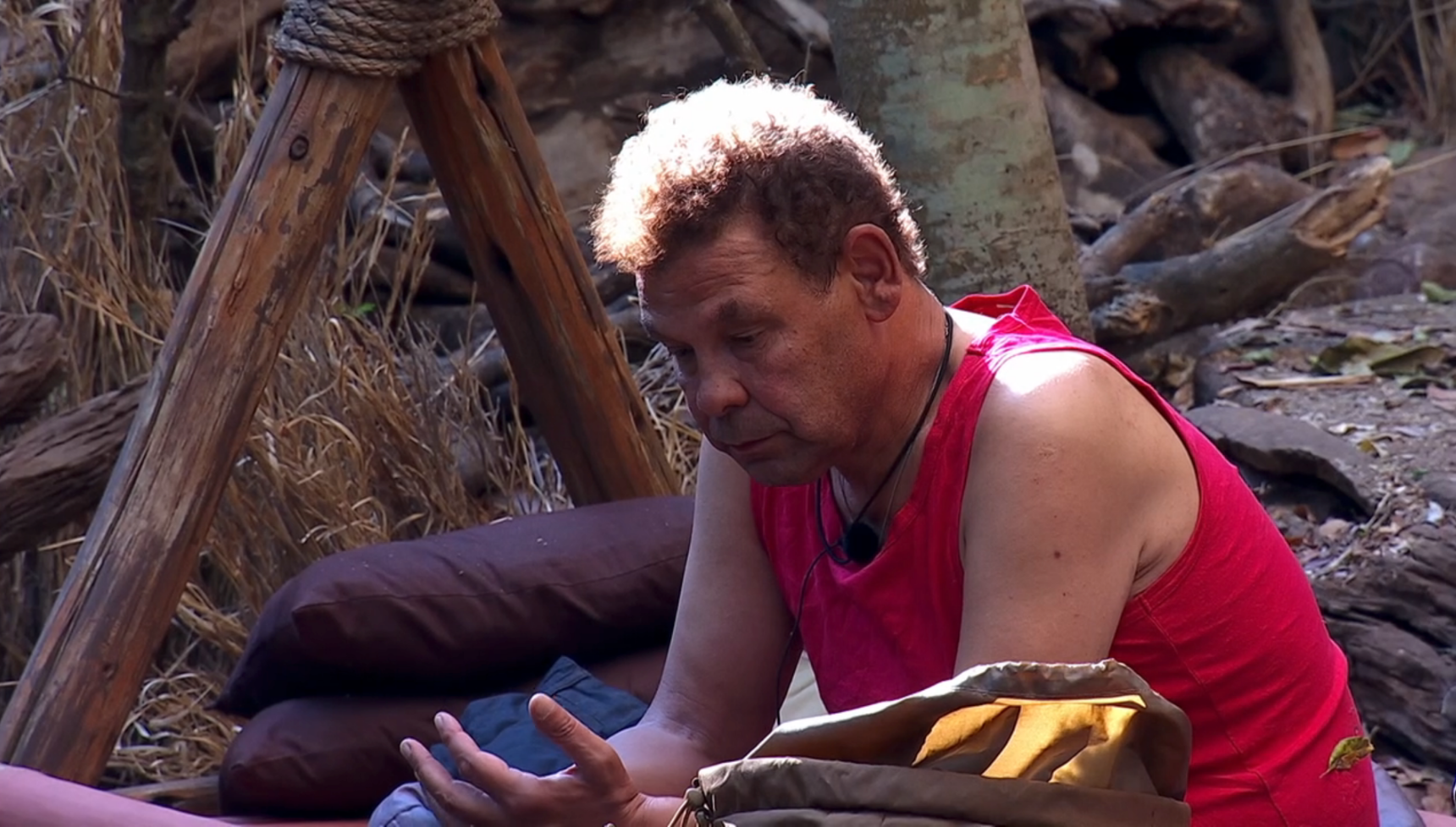 Craig Charles looking glum on I'm A Celebrity