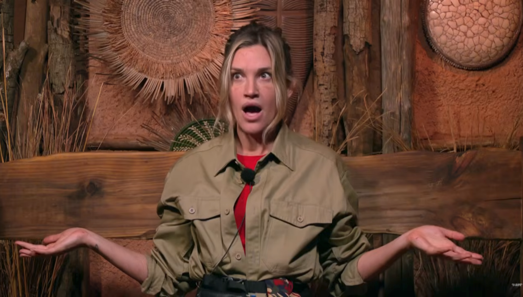 Ashley Roberts looking shocked on I'm A Celebrity