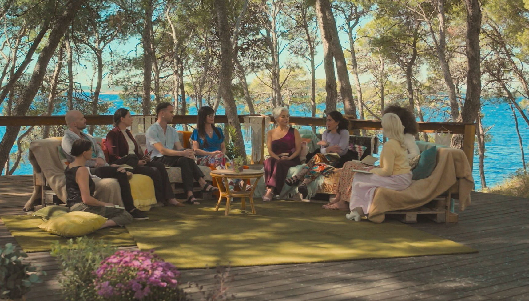 Virgin Island experts sitting outside on the show