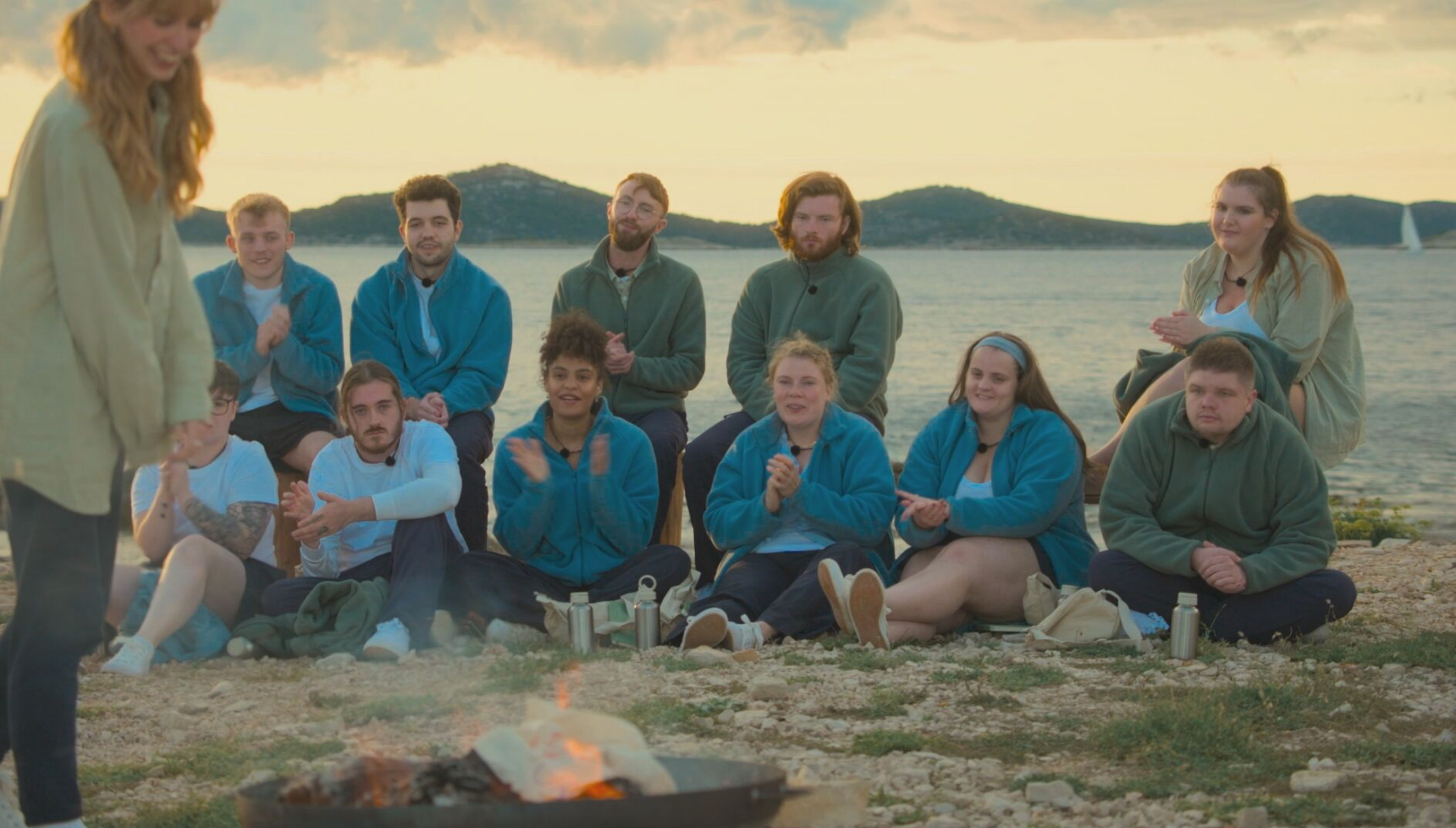 Virgin Island cast on the beach