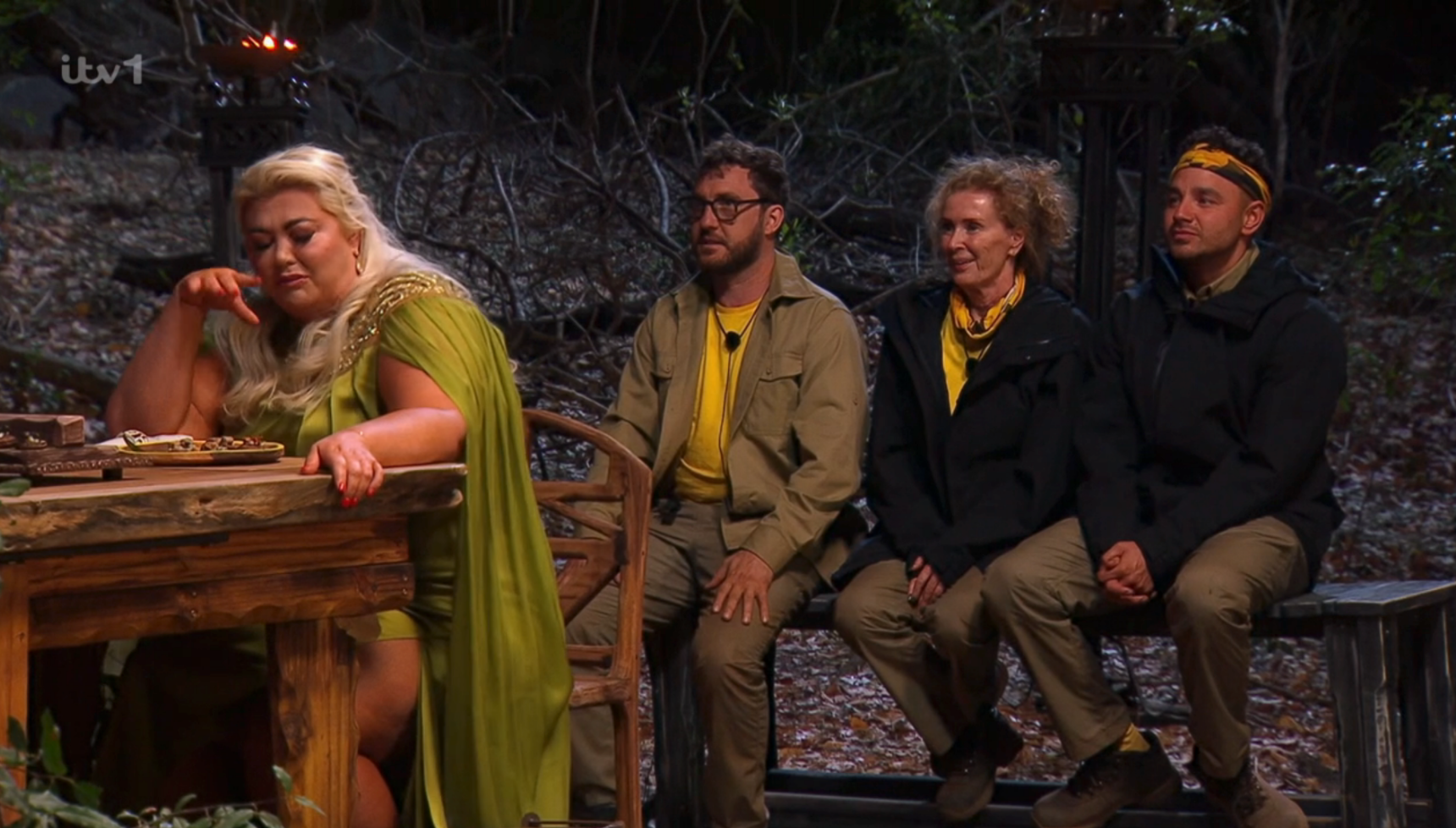 Gemma Collins doing her eating trial on I'm A Celebrity