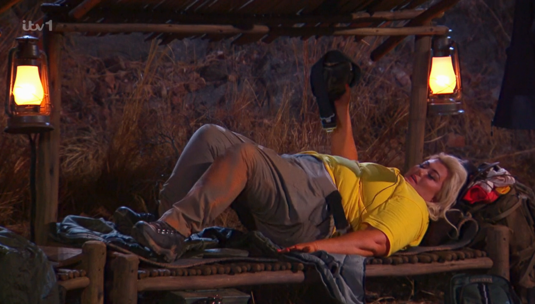 Gemma Collins in bed on I'm A Celebrity