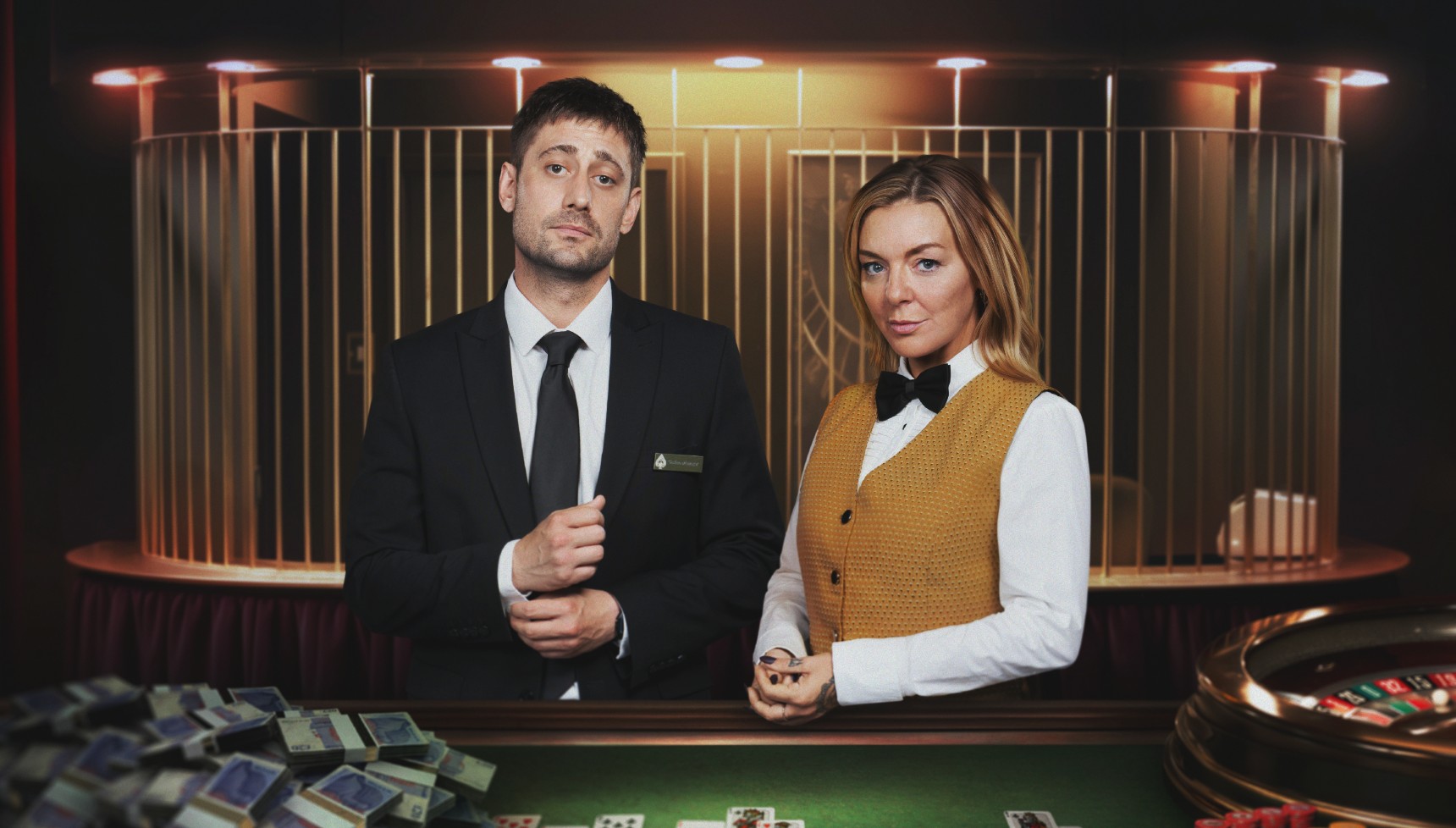 Michael Socha and Sheridan Smith as Matty and Leanne in The Cage