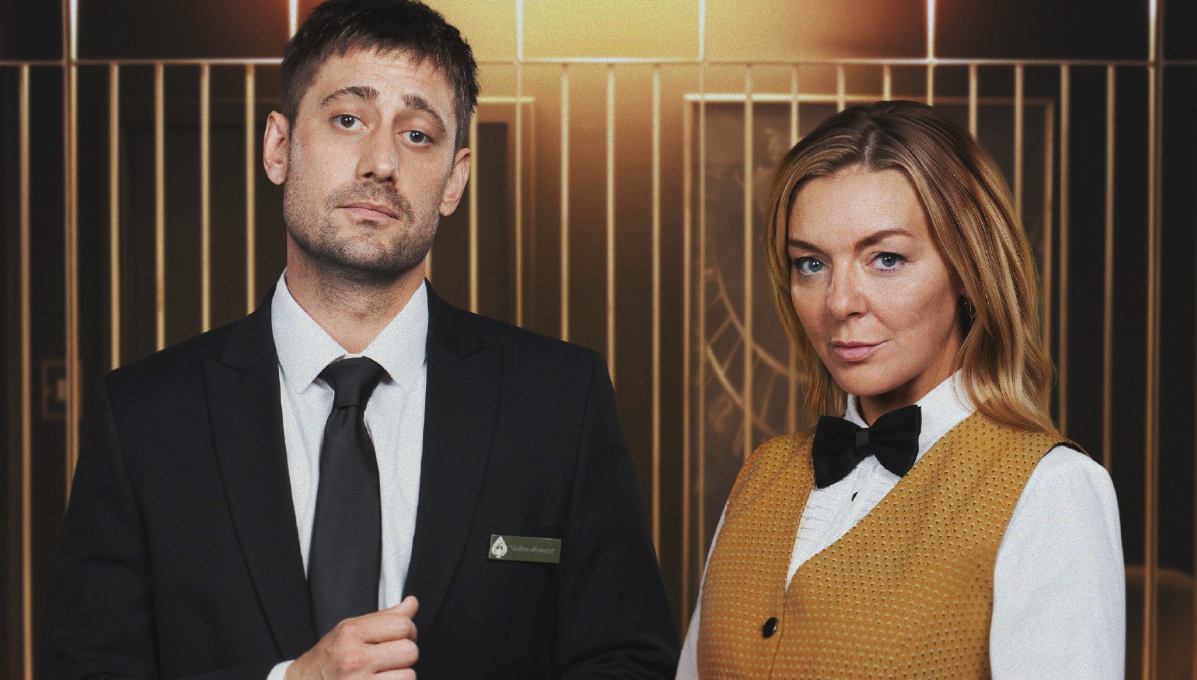 Michael Socha and Sheridan Smith in The Cage