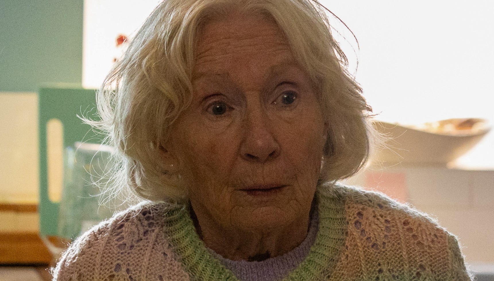 Eileen O'Brien as Leanne's mum Nanna in The Cage