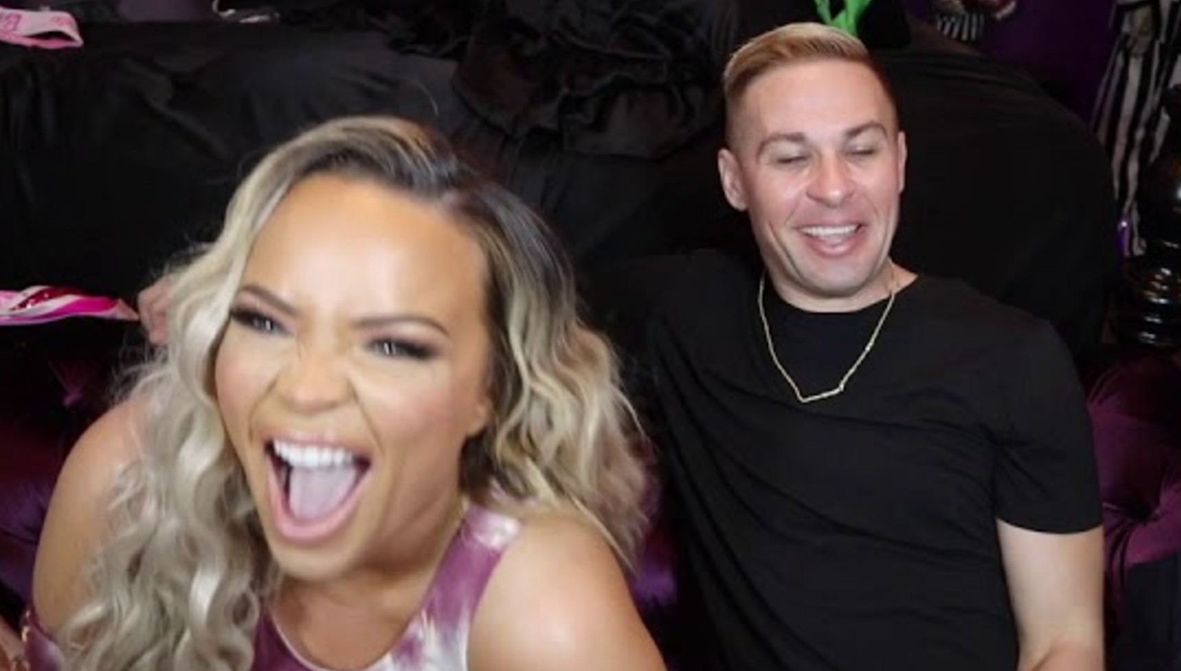 Trisha Paytas and Sean van der Wilt in a YouTube video together