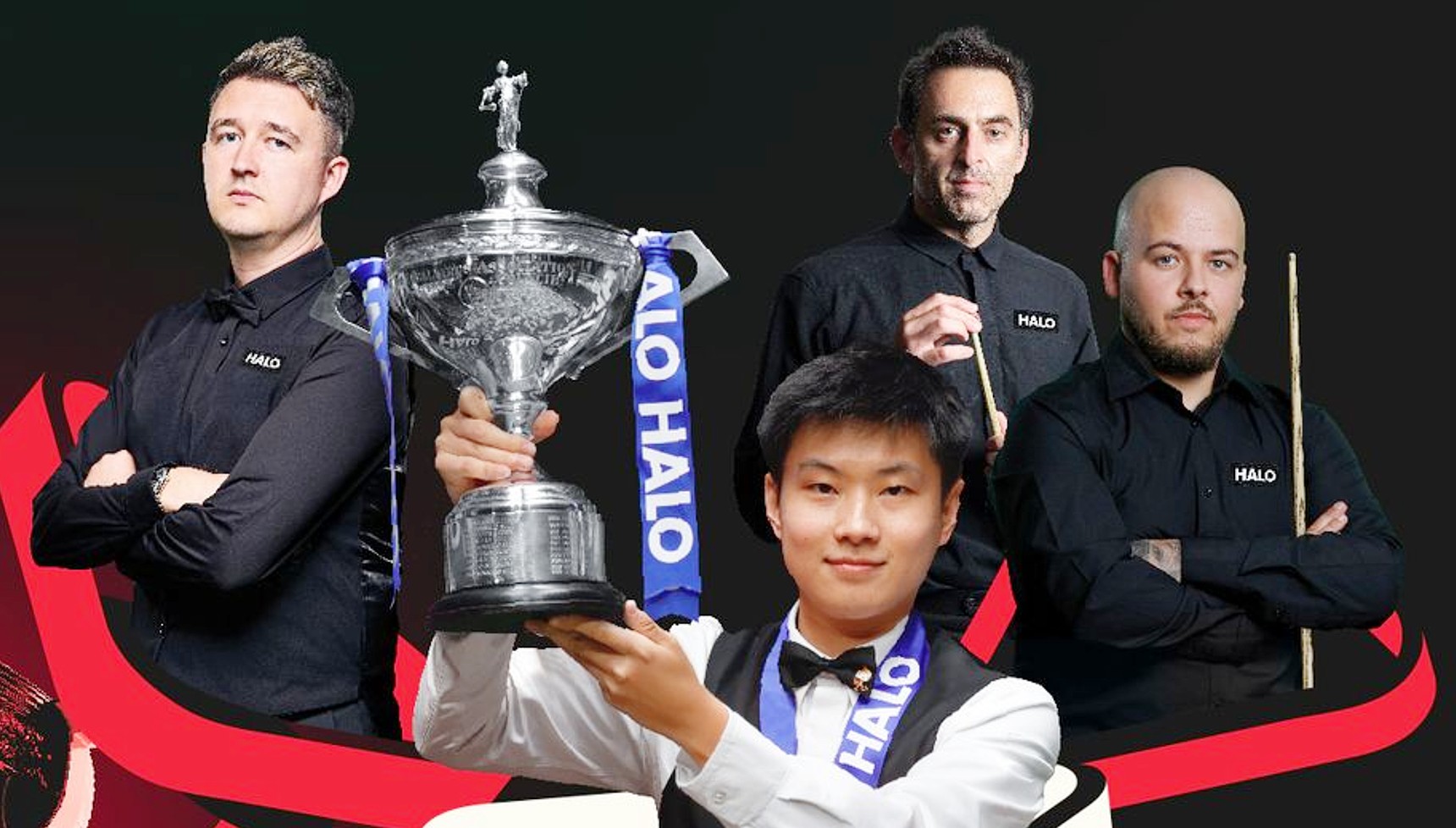 Kyren Wilson, Zhao Xintong, Luca Brecel, and Ronnie O'Sullivan